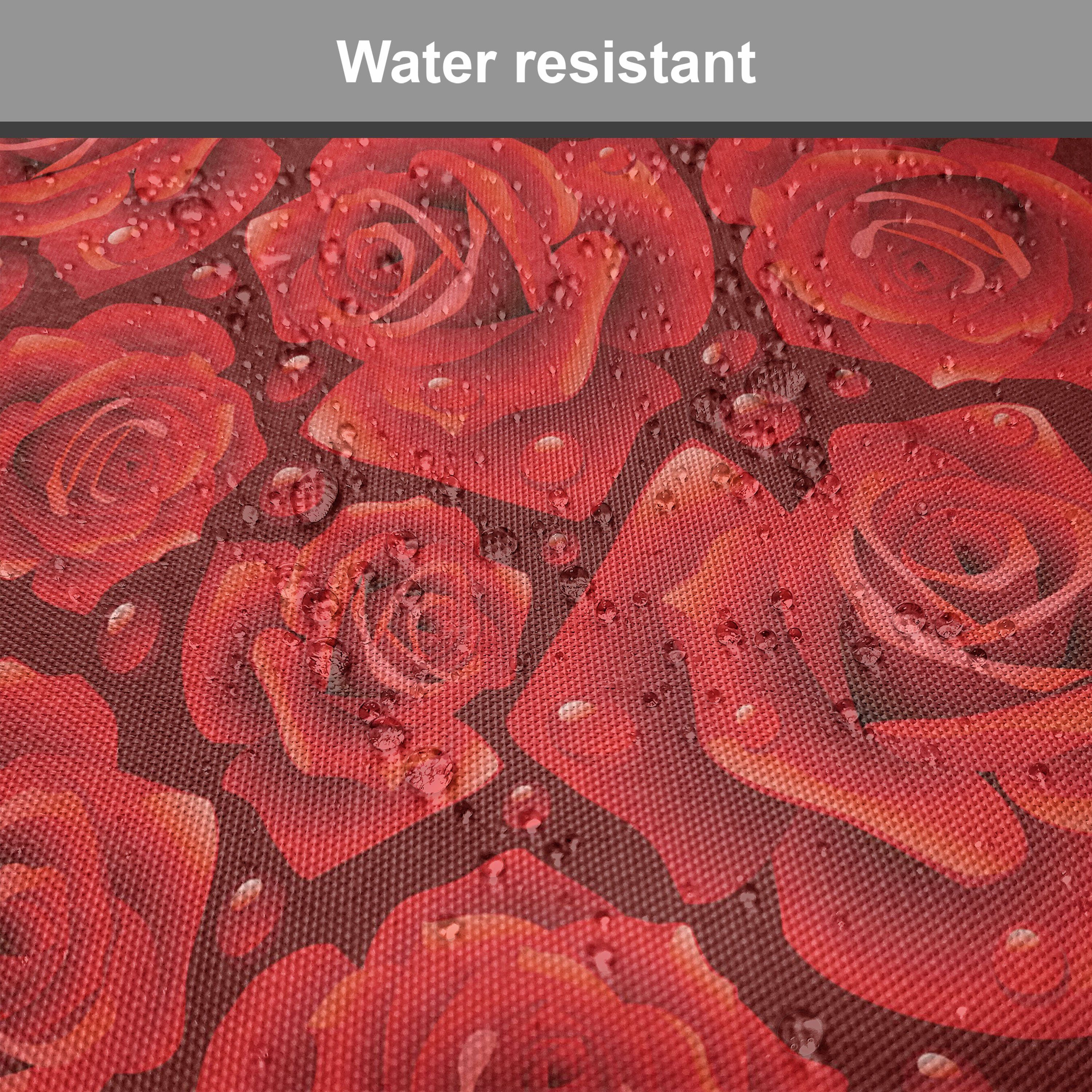 Küchensitze, Kissen mit Rose Riemen Wasser Abakuhaus für Stuhlkissen Regen-Tropfen wasserfestes Rosen Dekoratives Rote