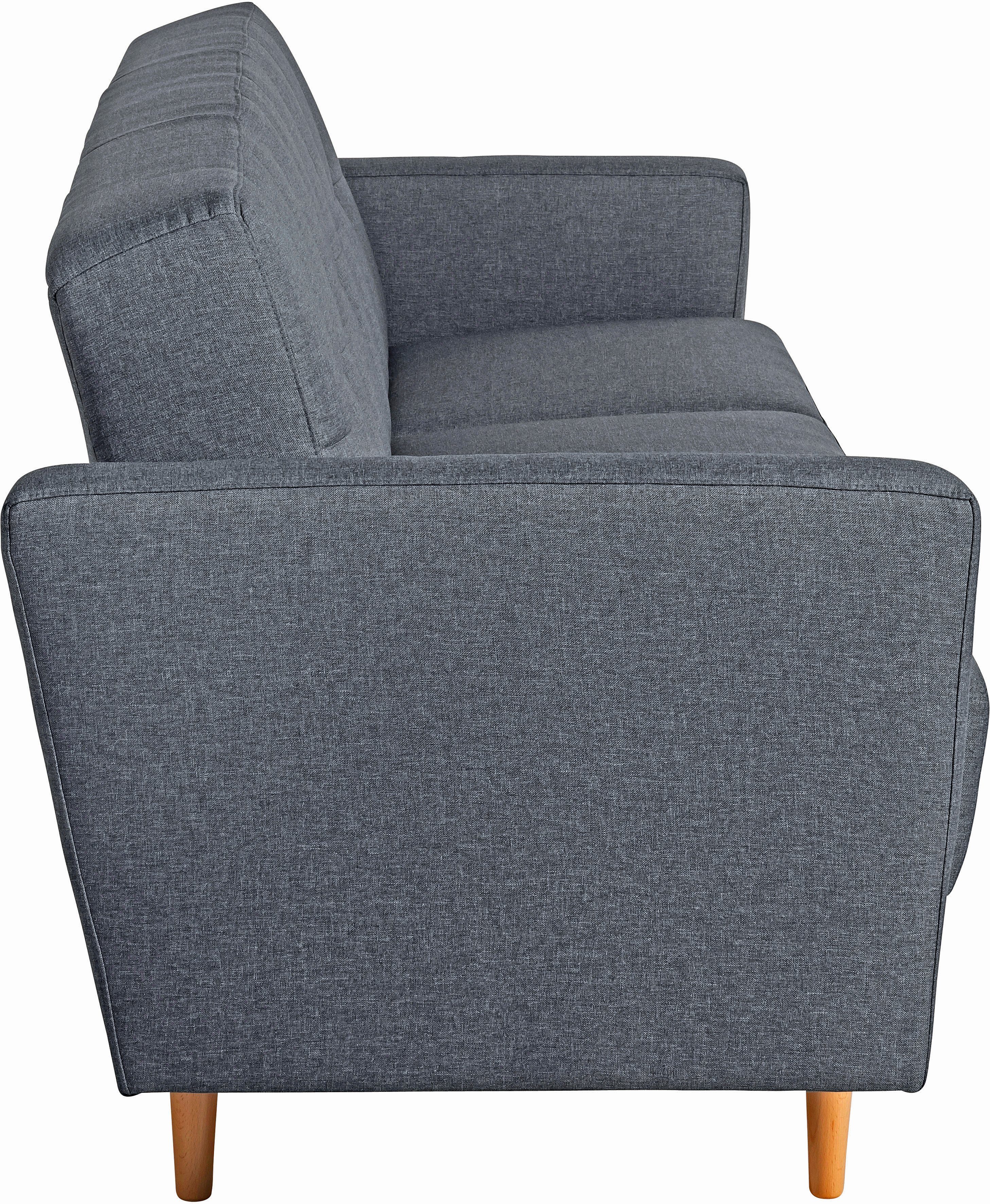 3-Sitzer inklusive Bettkasten Max Schlafsofa Rücken, im mit Knopfheftung Winzer® Jesper,