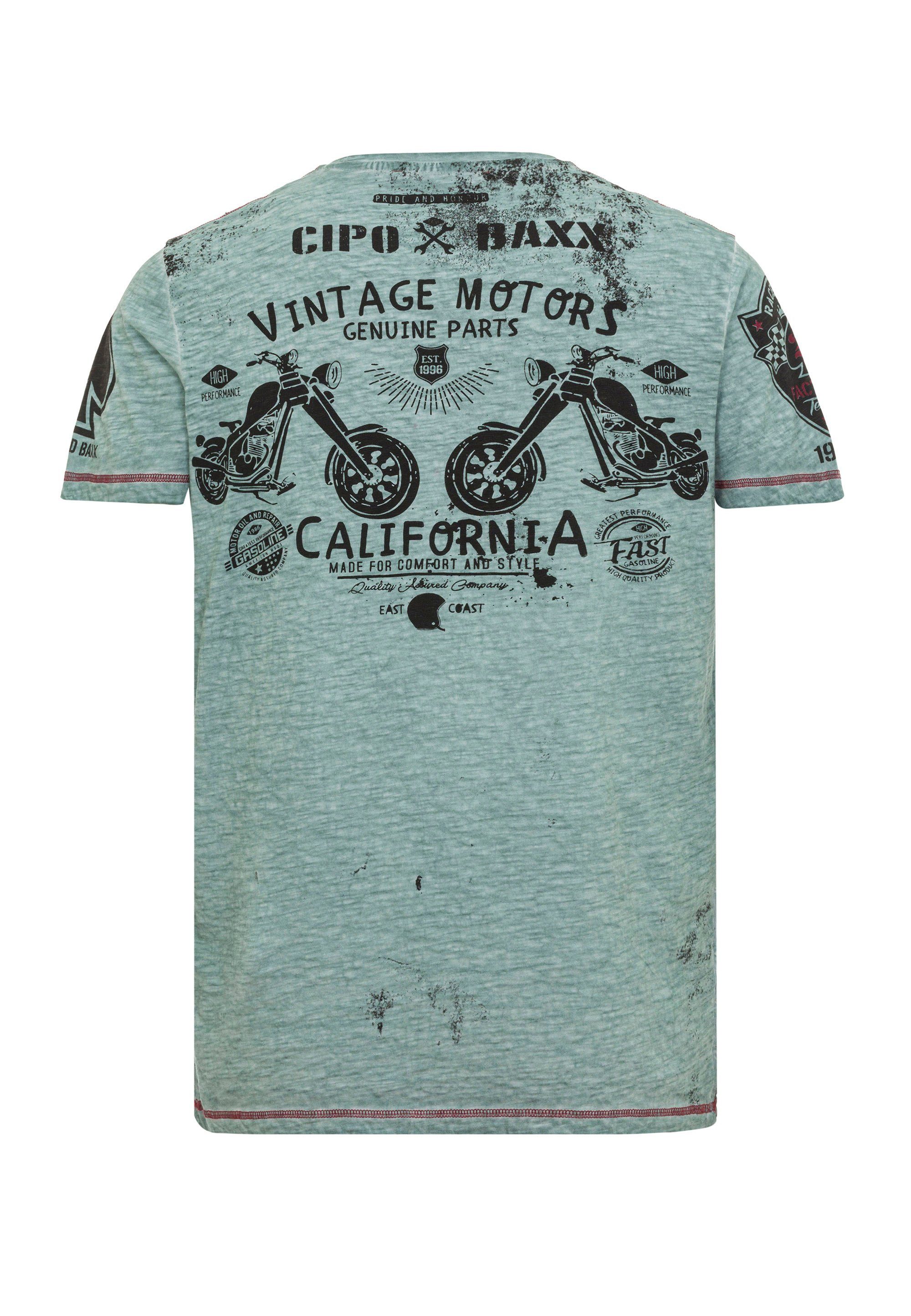 Cipo & Baxx VintageLook mint T-Shirt im