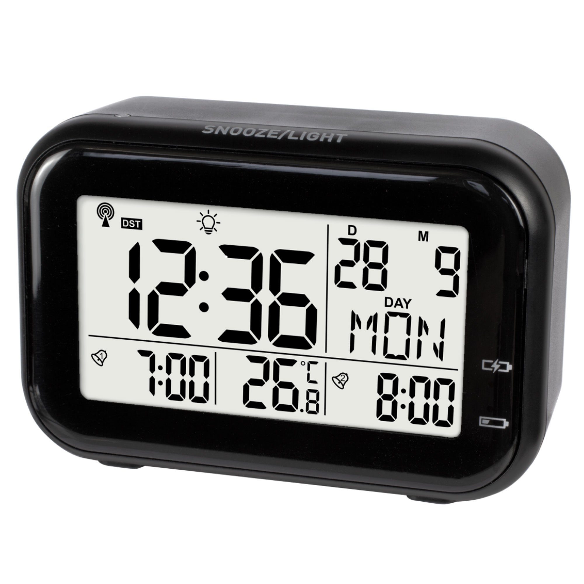 Funkwecker Premium Design-Funkwecker mit Akku Nachtlicht