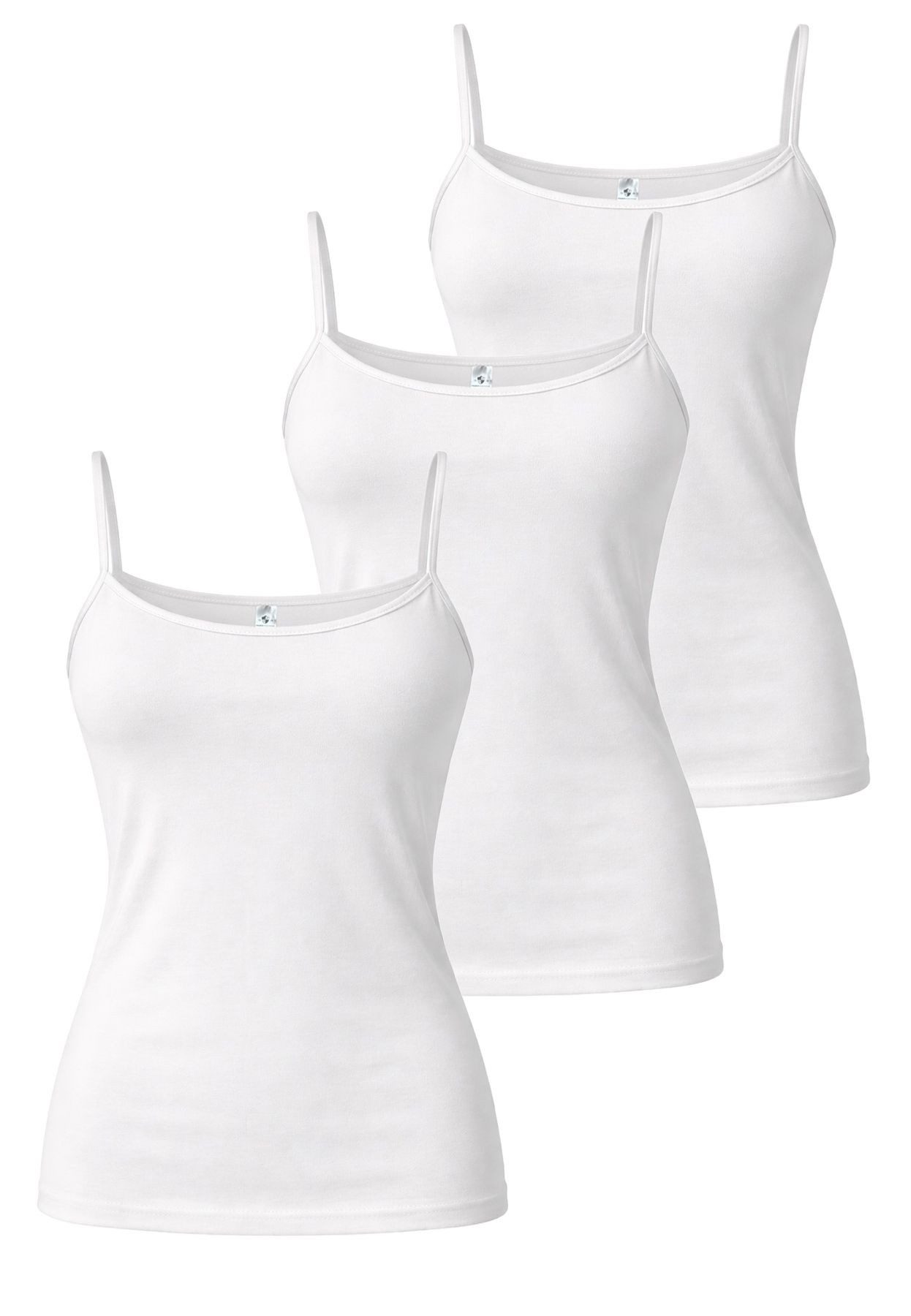 HAASIS Bodywear 1919 Unterhemd Damen Spaghetti Top 66310602-44 (Packung, 3-St., 3er Pack) Optimale Passform, pflegeleicht, formbeständig, hautfreundlich