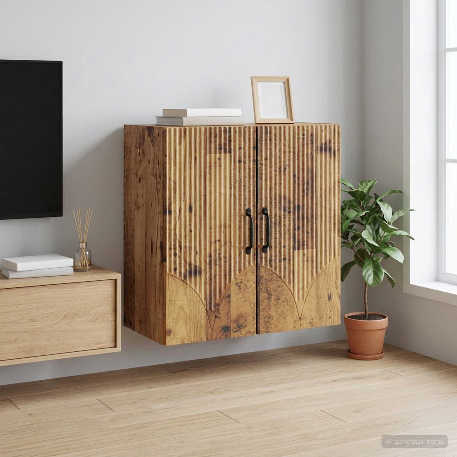 vidaXL Schranksystem Wandschrank 59 x 31 x 60 cm Holzwerkstoff Altholz (1-St)