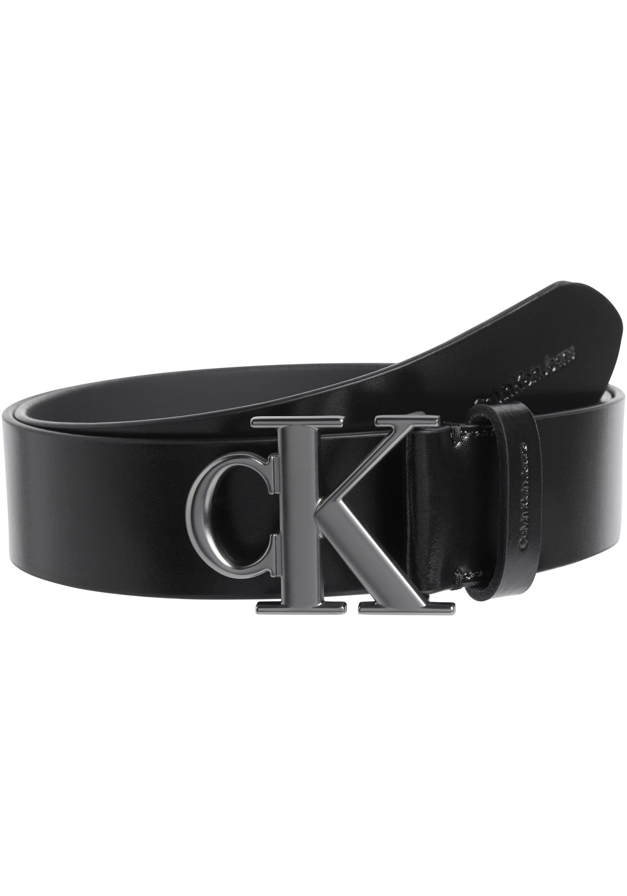 Calvin Klein Jeans Gürtel MONO Ledergürtel ROUND PLAQUE