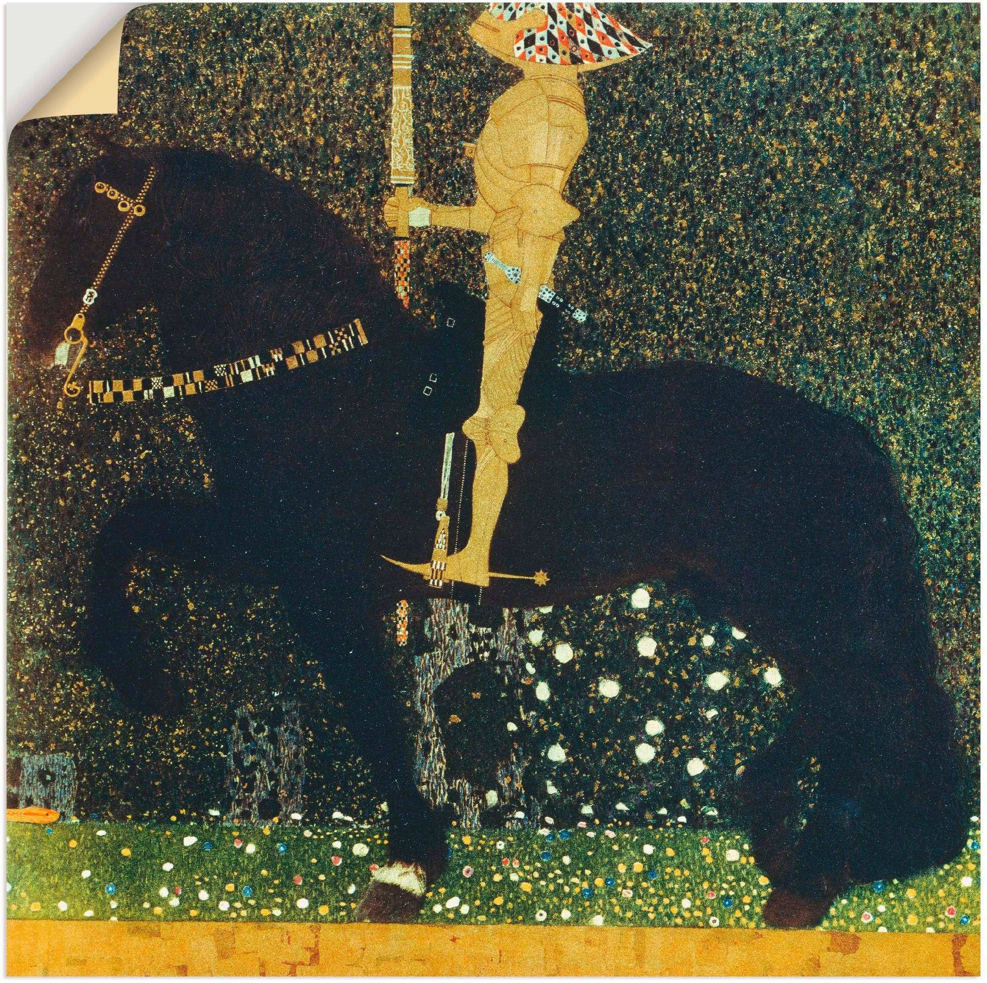 Wandaufkleber der Ritter, (1 Poster in Artland Wandbild ein Das oder Kampf Alubild, goldene Größen Leinwandbild, Leben Sport versch. als St),
