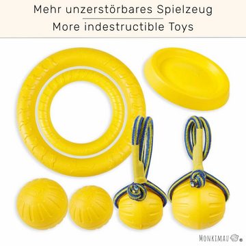 Monkimau Outdoor-Spielzeug Hundespielzeug unzerstörbar - Hunde Spielzeug Ball und Seil unkaputtba, EVA, Packung