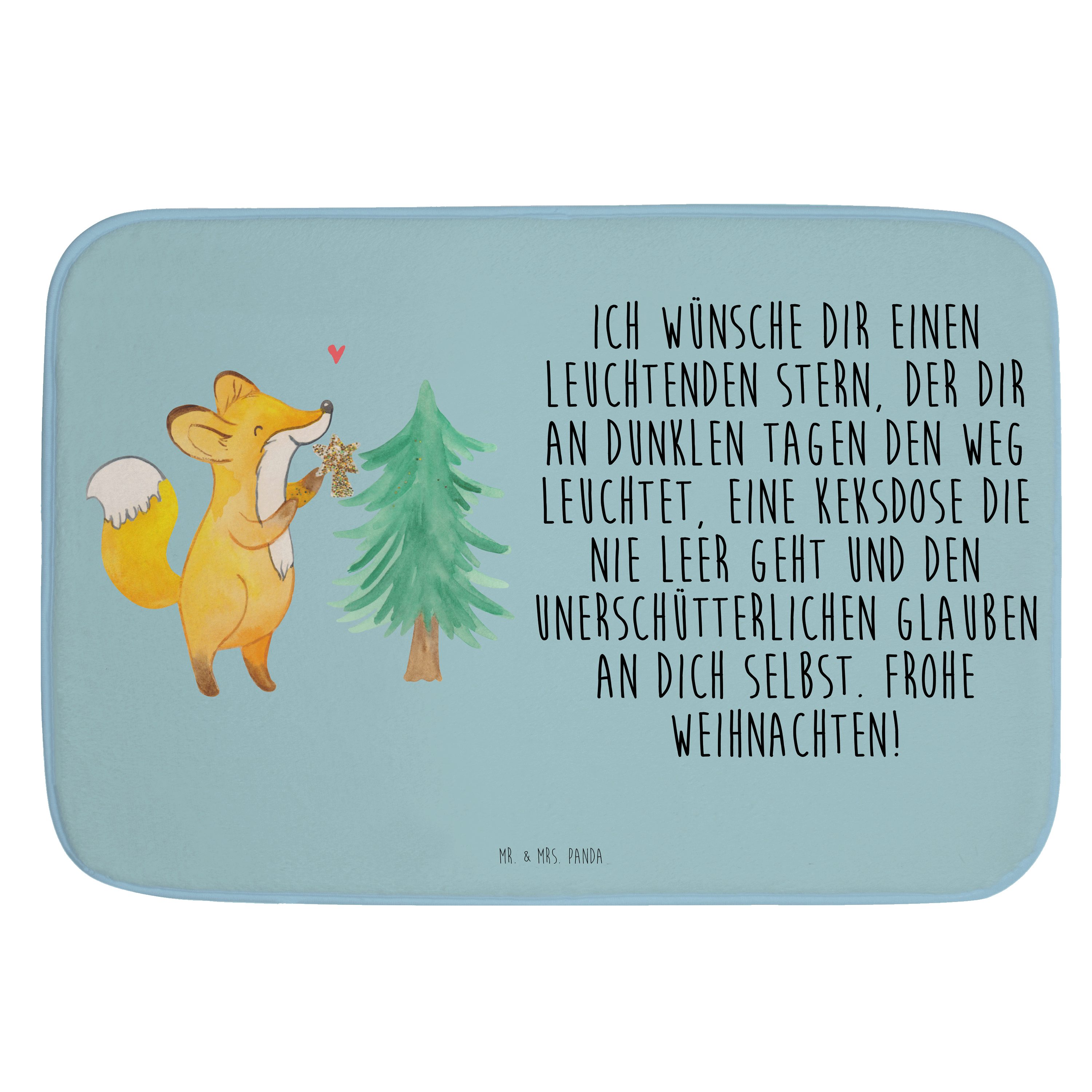 Mr. & Mrs. Panda Badematte Fuchs Weihnachtsbaum Eisblau Geschenk