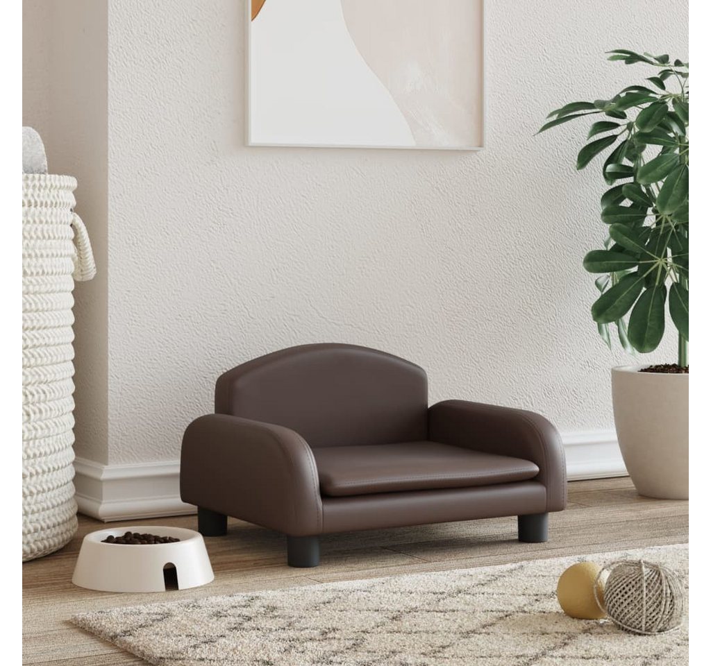 Thumbnail - vidaXL Tierbett, Hundebett Braun 50x40x30 cm Kunstleder