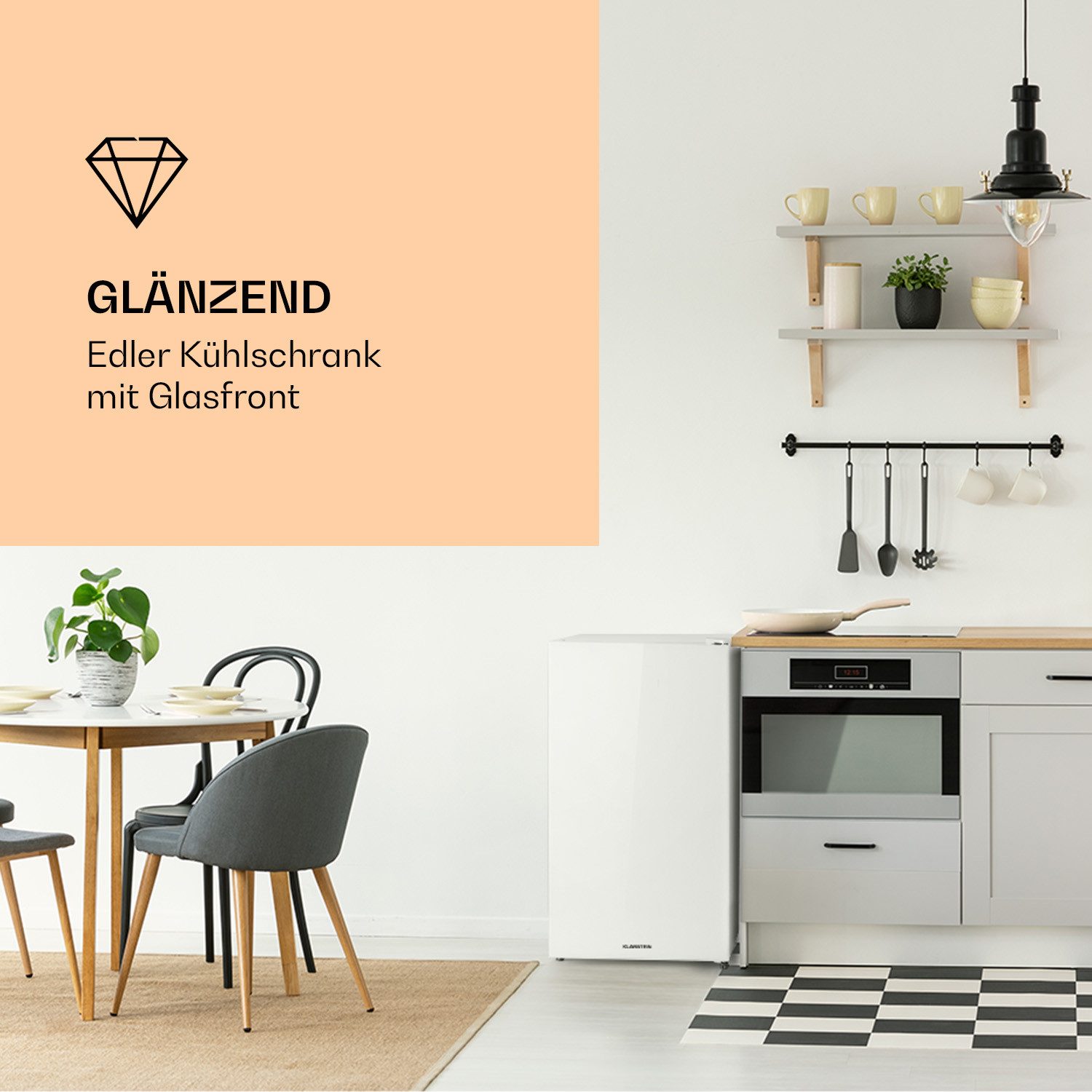 Klarstein Getränkekühlschrank 10045832, 83.1 cm hoch, 45 cm breit, Kühl-Gefrierschrank Mini Fridge Haus Getränkekühlschrank