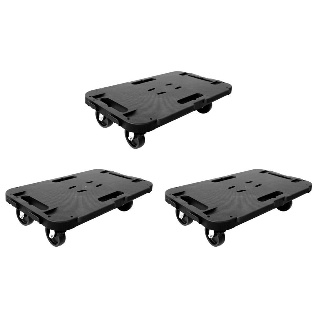 Rollwagen Transportroller 3 Stk. Schwarz Polypropylen 300 kg