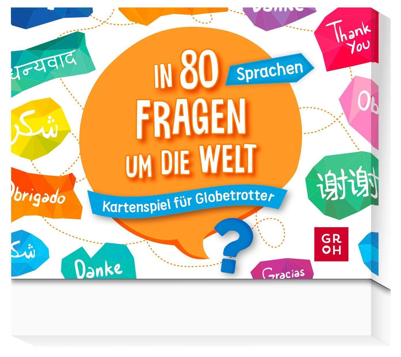 groh Verlag Spiel, In 80 Fragen um die Welt - Sprachen: Kartenspiel für Globetrotter