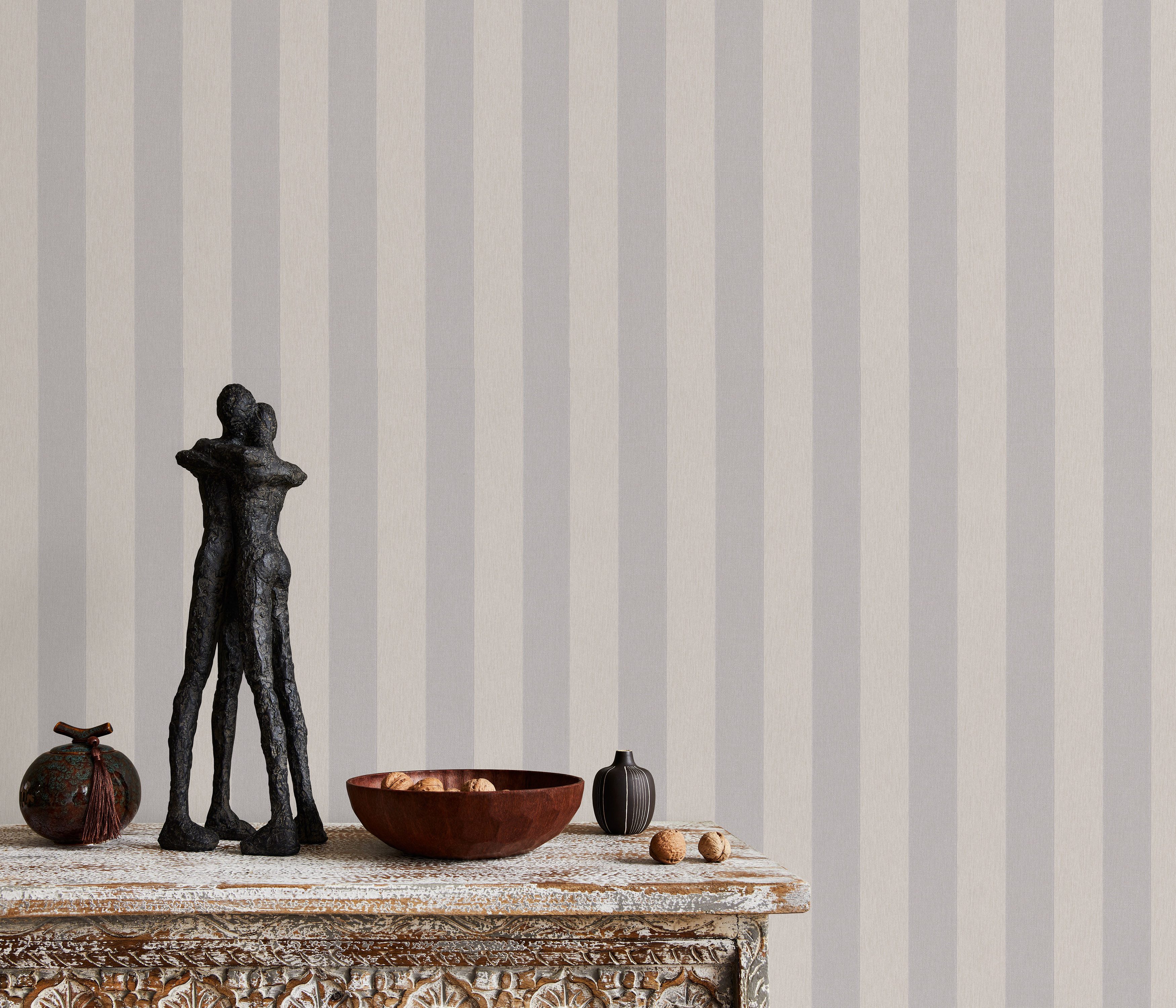 Bricoflor Vliestapete Grafisch in Taupe günstig online kaufen