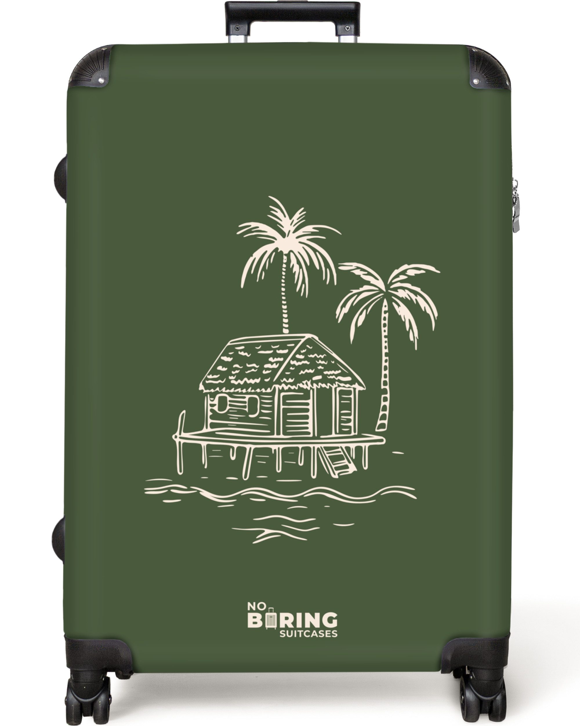 NoBoringSuitcases.com© Hartschalen-Trolley Strandhaus in Grün mit günstig online kaufen