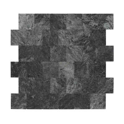 Dalsys Wandpaneel 1m² 11 Stück selbstklebend, (Anthrazit Steinoptik, 11-tlg., Wandfliese) feuchtigskeitsbeständig, einfach montiert, hochwertiges Material
