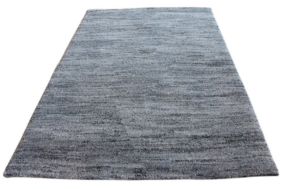Sona-Lux Teppich Berber Teppich Wollteppich Wolle, grau silberfarben, rechteckig, Höhe: 32 mm, Schurwolle Wohnzimmer Schlafzimmer Flur Esszimmer