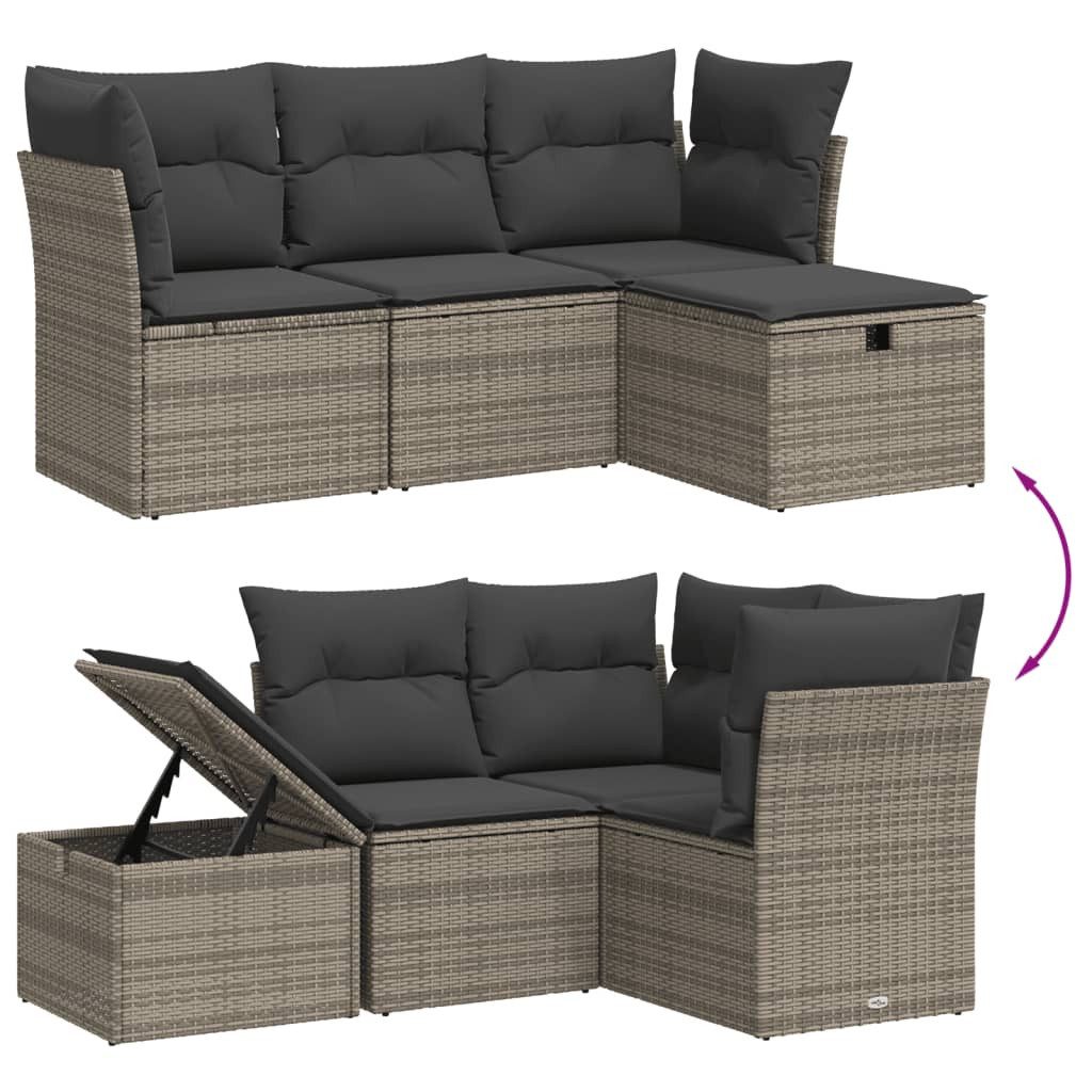 vidaXL Gartenlounge-Set 4-tlg. Garten-Sofagarnitur mit Kissen günstig online kaufen