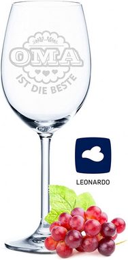 GRAVURZEILE Rotweinglas Leonardo Weingläser im Set - Oma ist die Beste & Opa ist der Beste, Glas, graviertes Geschenk für Oma & Opa
