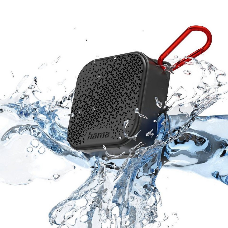 Hama Mini-Bluetooth-Lautsprecher (wasserdicht IP67, 3,5W, mobil, Karabiner)  Bluetooth-Lautsprecher (3,5 W)