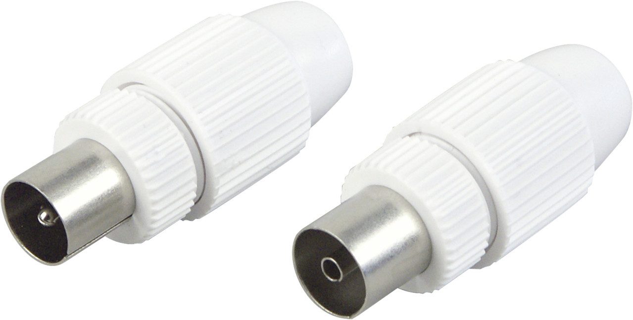 Schwaiger Schwaiger Koaxial Stecker Set KST1121 532 weiß, 1x Strom-Adapterkabel