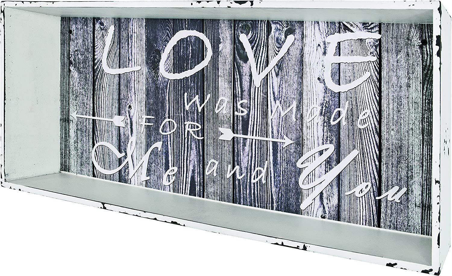 HAKU Wandregal HAKU Möbel Wandregal - grau-weiß - H. 30cm x B. 76cm