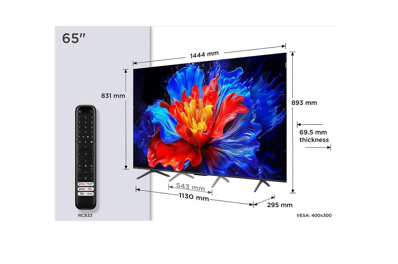 TCL 65P8K QLED-Fernseher (165,1 cm/65 Zoll, 4K Ultra HD, Smart-TV)