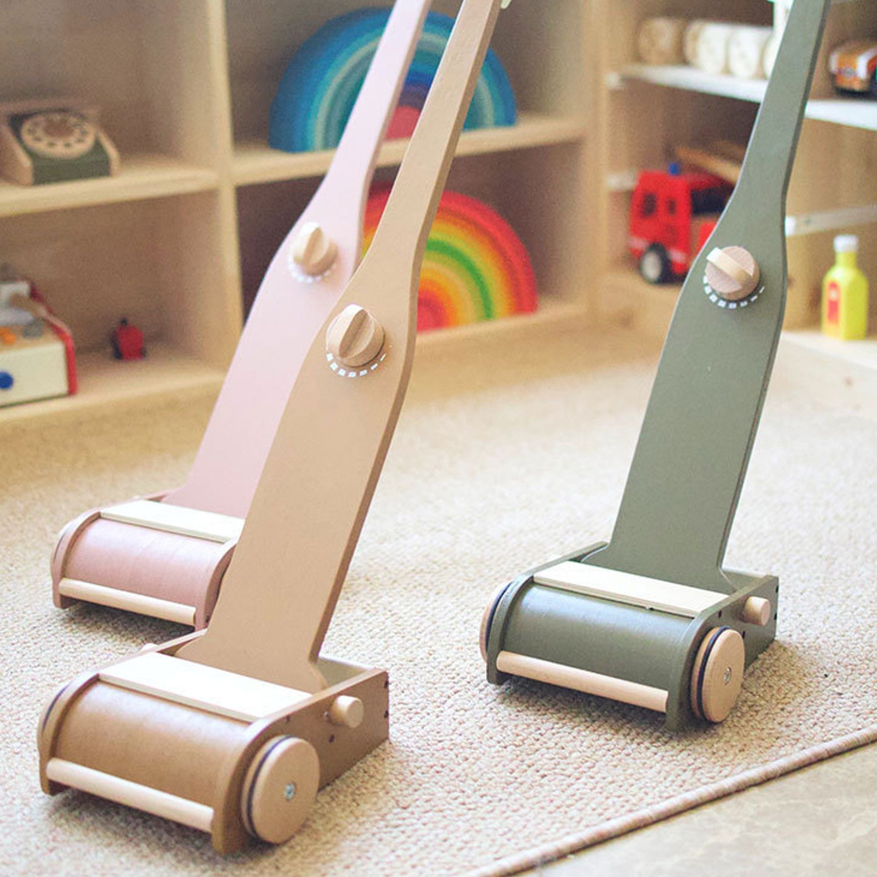 TikTakToo Kinder-Staubsauger Staubsauger aus Holz grün, mit magnetischem "S günstig online kaufen