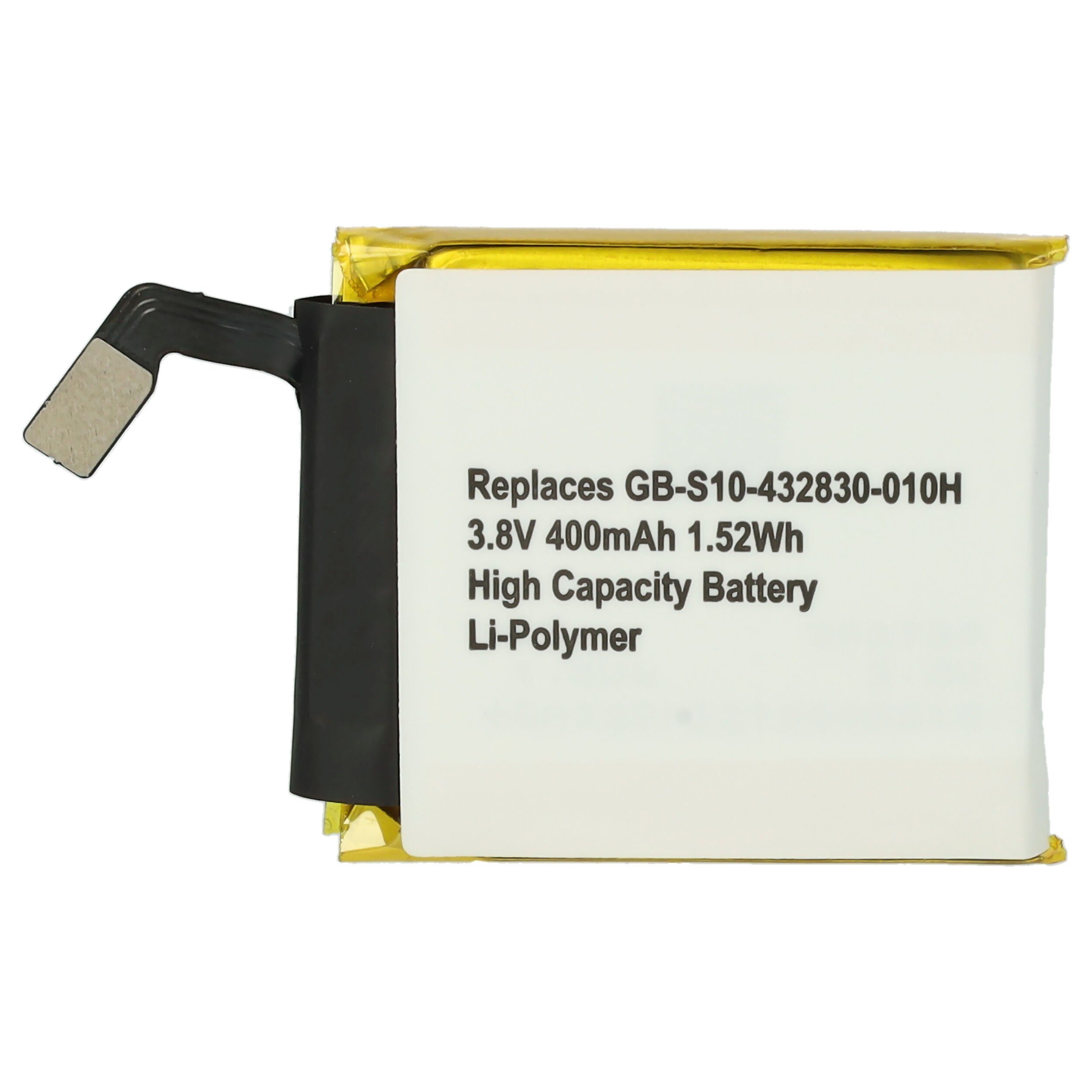 vhbw Ersatz Li-Polymer (3,8 V) Sony GB-S10-432830-010H für mAh für Akku 400