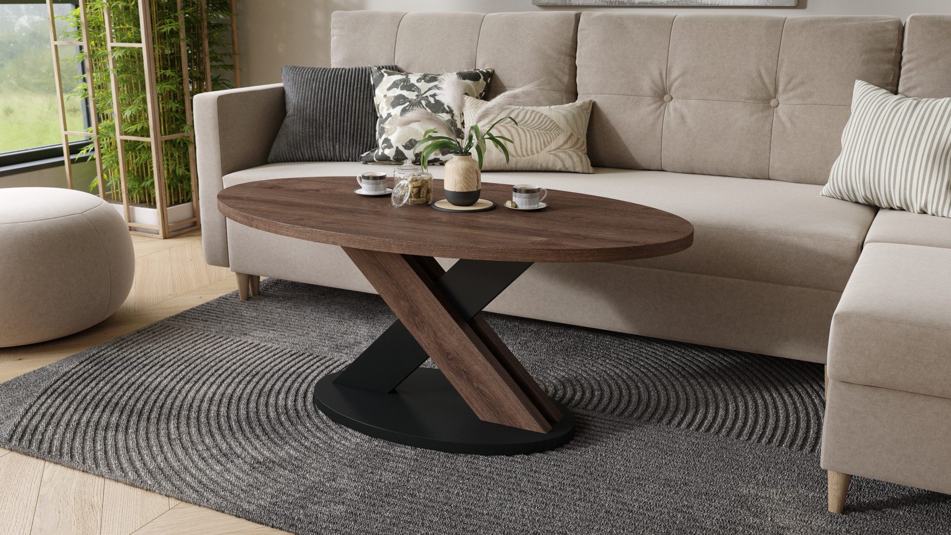 designimpex Couchtisch Design Couchtisch Lova oval Wohnzimmertisch ovaler Tisch Sofatisch, Funktionstisch, Wohnzimmertisch, Tisch, Esstisch, Sofatisch, Rollen