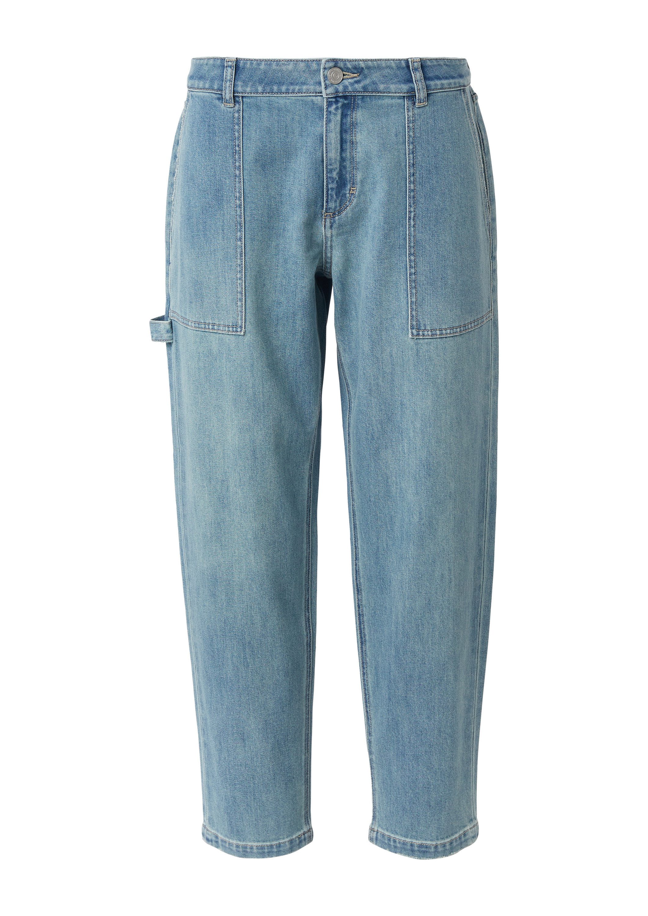 comma Weite Jeans Jeans-Hose Lässige Loose-Fit-Jeans mit aufgesetzten Tasch günstig online kaufen