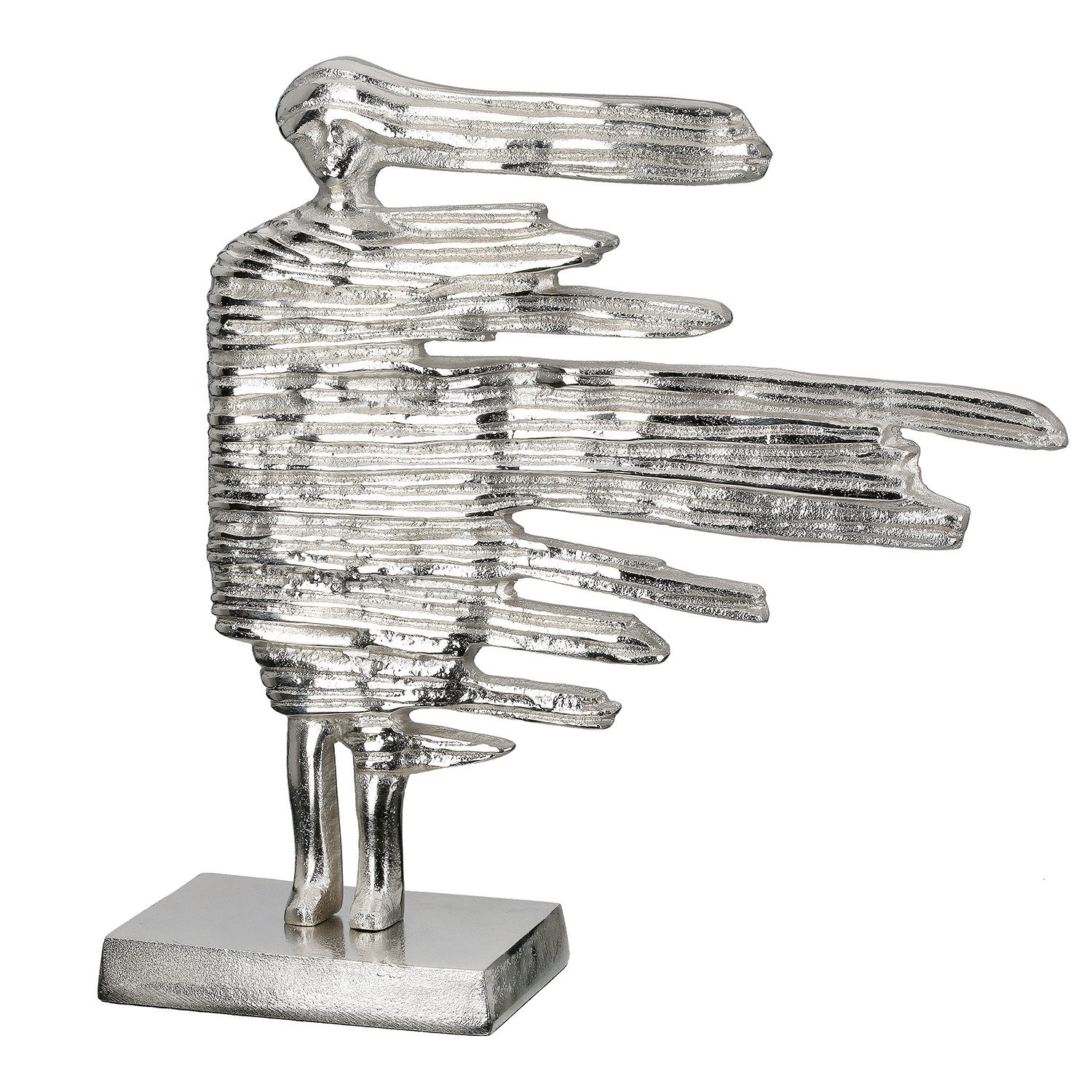 GILDE Skulptur VERWEHUNG Skulptur - silber - Aluminium - Höhe 38cm x Breite 36cm (1x Skulptur, Figur - Wohnaccessoires), moderne Skulptur - Deko - Schlafzimmer - Wohnzimmer