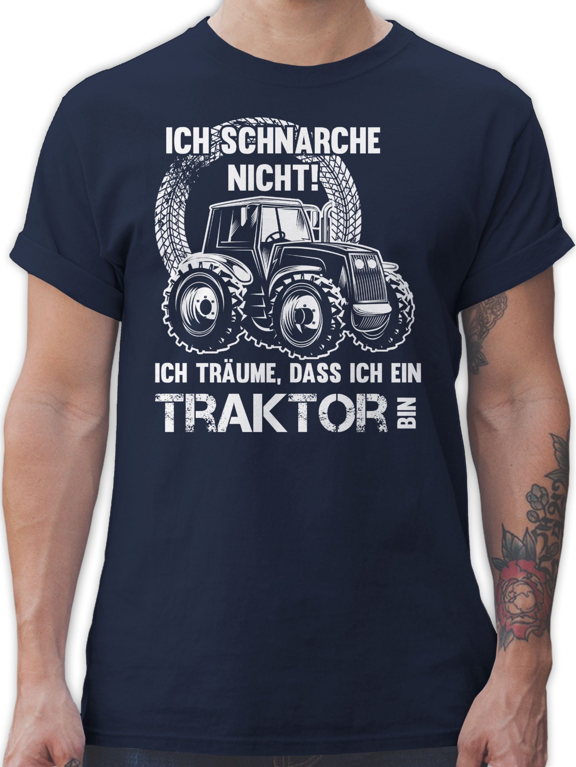 Shirtracer T-Shirt Ich schnarche Navy dass ich ich bin träume Blau ein 02 Traktor Traktor nicht