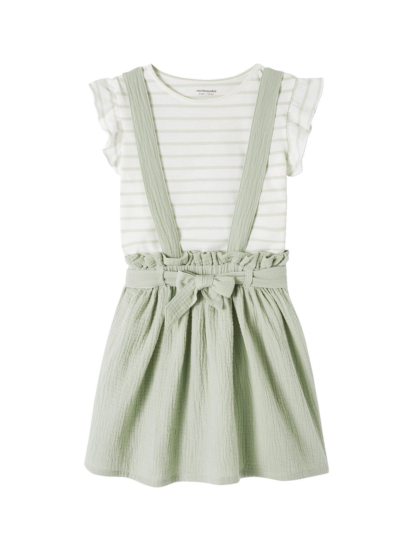 vertbaudet Kleid & Hose Mädchen-Set: T-Shirt + Rock