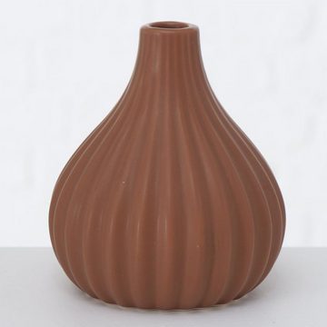 BOLTZE Dekovase Blumenvase aus Keramik im 3er Set Mattes Design - Weiß Braun