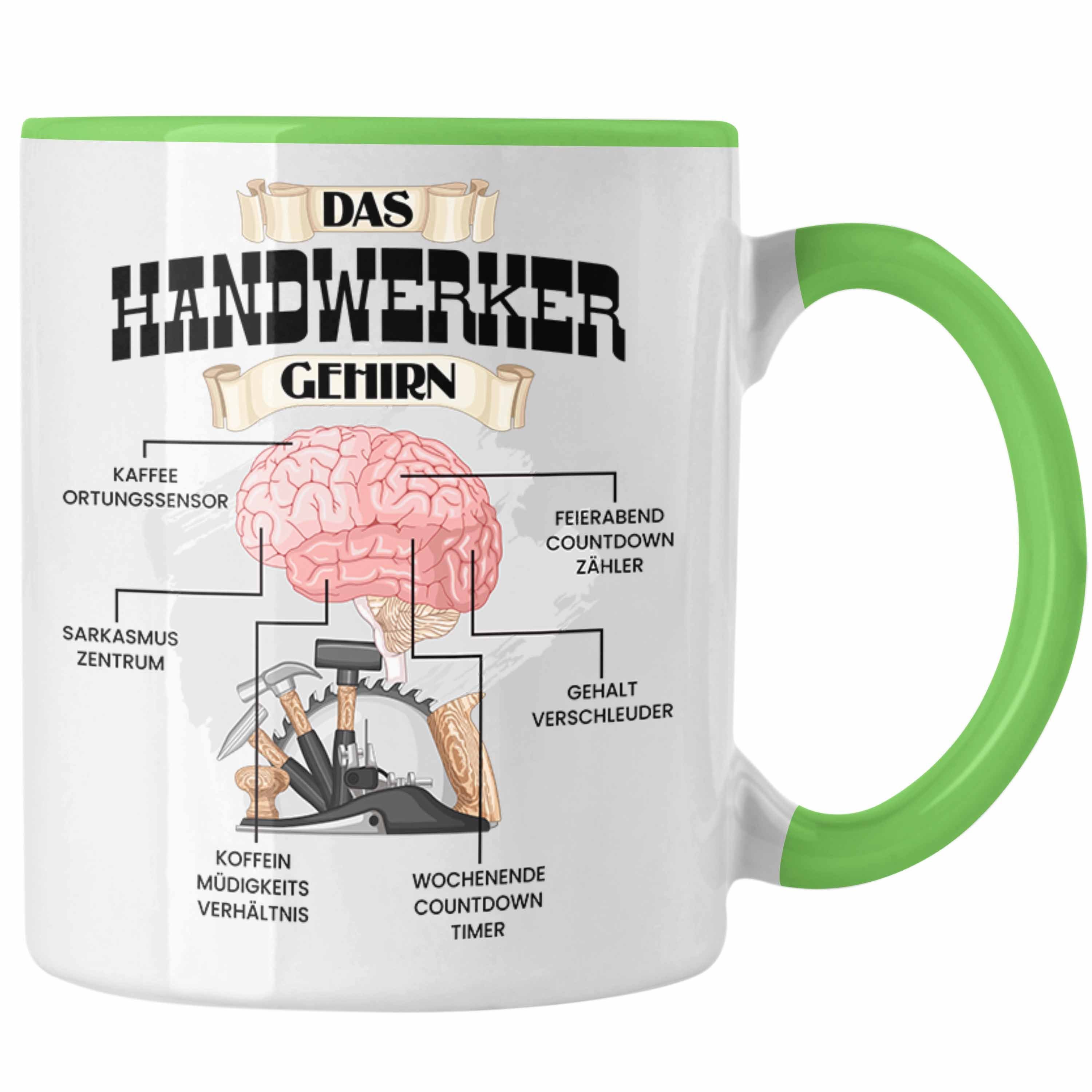 Trendation Tasse Trendation - Handwerker Tasse Lustiges Geschenk für Hausmeister Mechan Grün