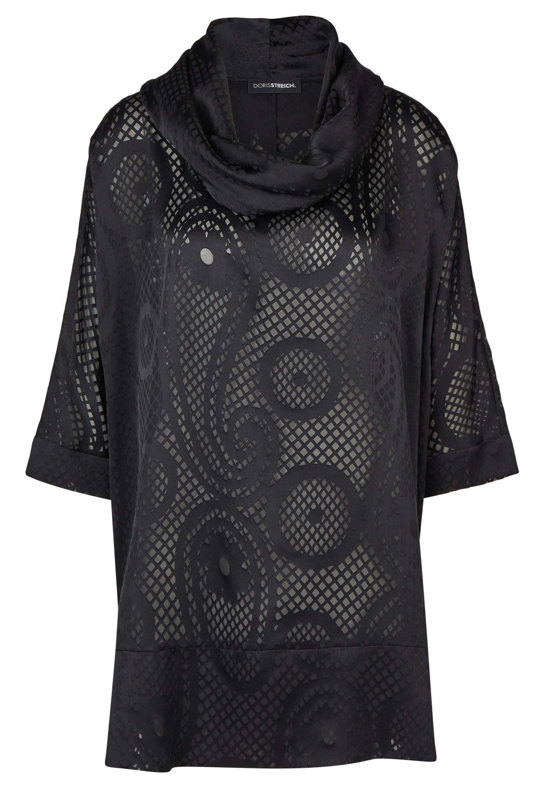 Doris Streich Langarmbluse mit partiell transparentem tonigen Paisley-Print
