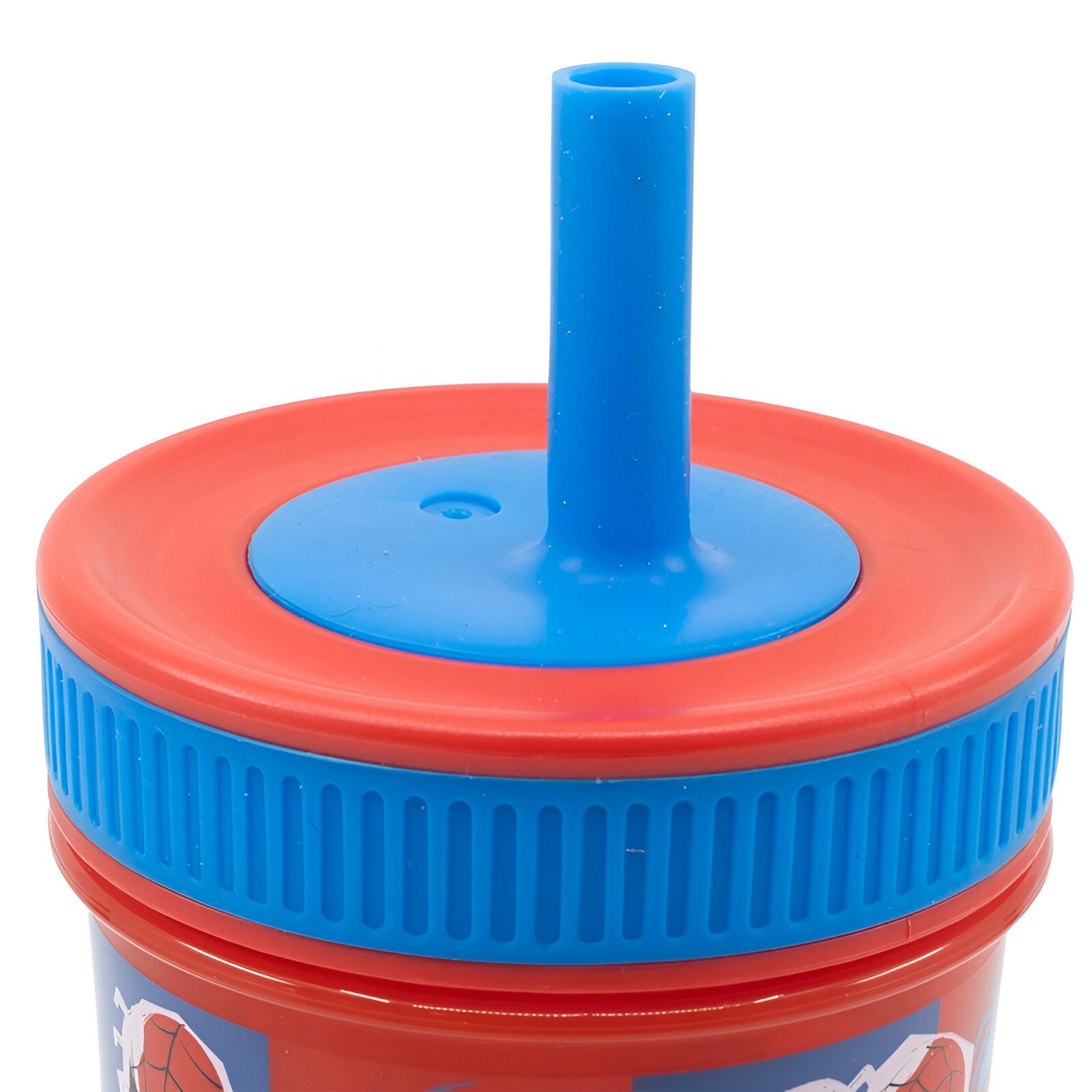 MARVEL Becher Marvel Spiderman Kinder Trinkbecher integriertem Halm 465 ml