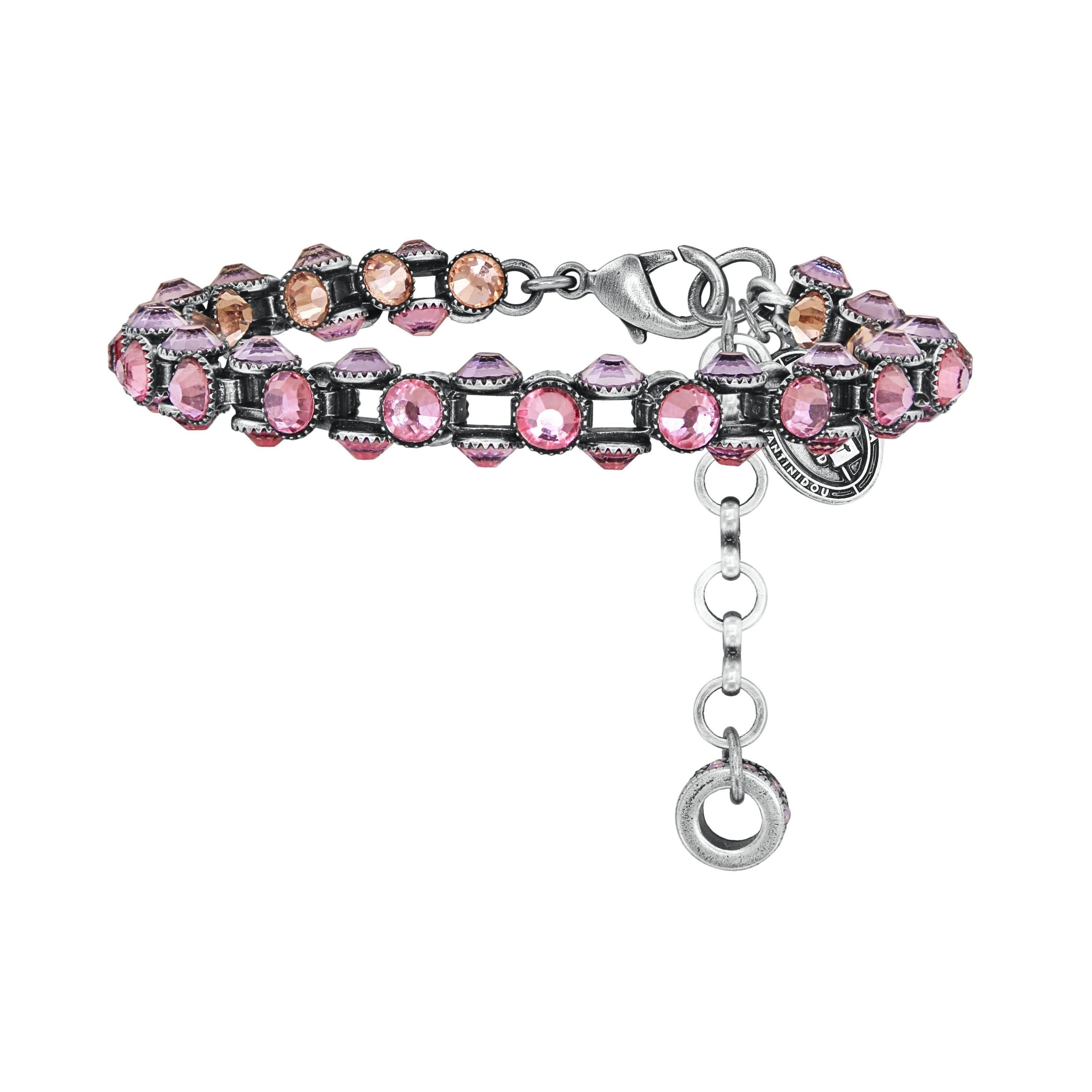 KONPLOTT Armband KONPLOTT Armband Neon Lights Gliederarmband Kristallglas Pink Silber