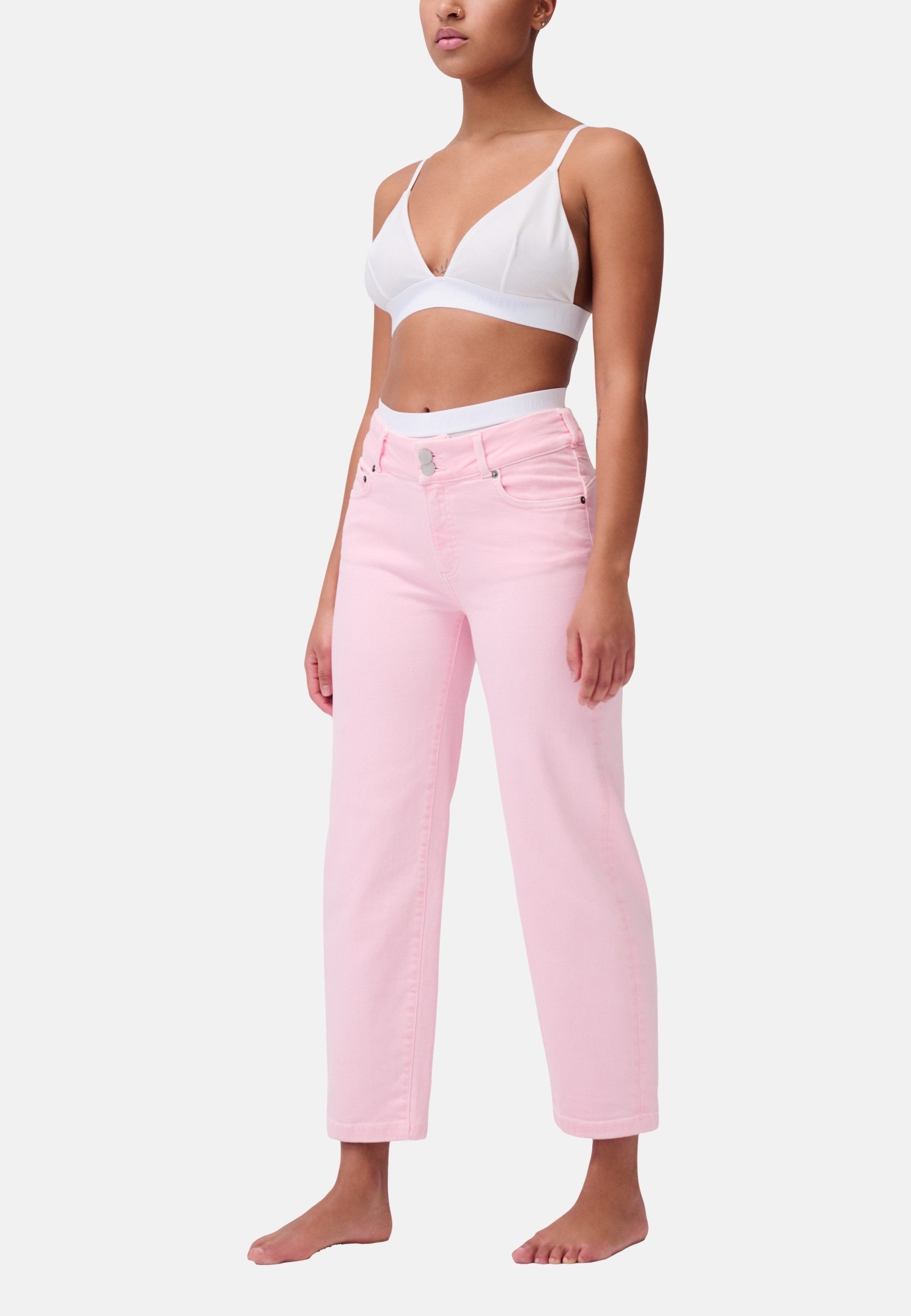 ITEM m6 Relaxhose CROPPED HIGH RISE DENIM Hochgeschnittener Bund, Shaping-Effekt, Five Pocket, Komfort