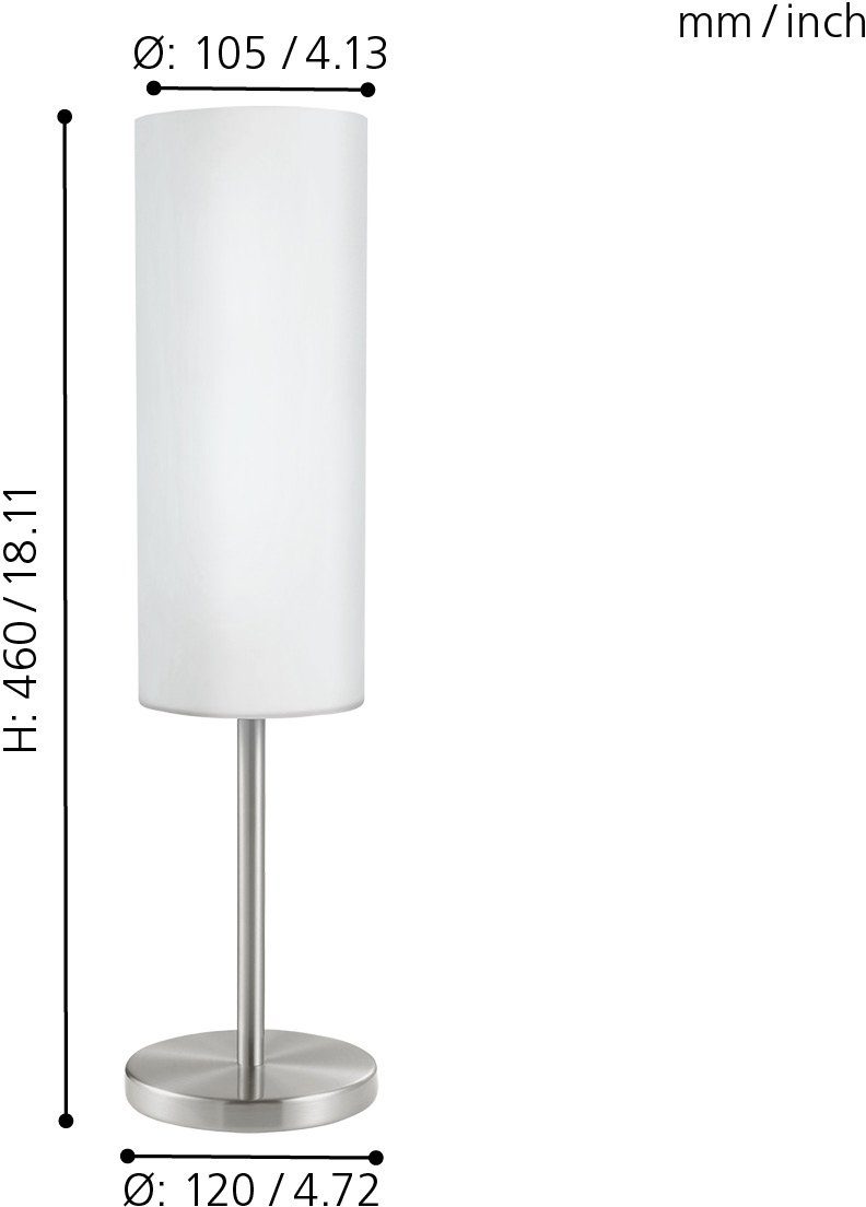 EGLO Tischleuchte TROY 3 Tischlampe, Stahl und Glas, E27, IP20, Nachttischl günstig online kaufen