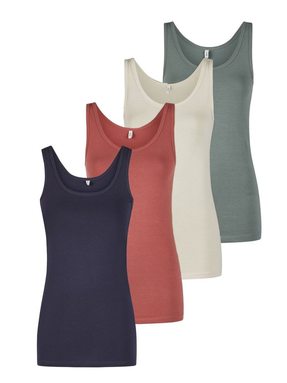 ONLY T-Shirt Damen Tank Top ONLLIVE LUV 4er Pack Slim Fit (Vorteilspack, 4- günstig online kaufen