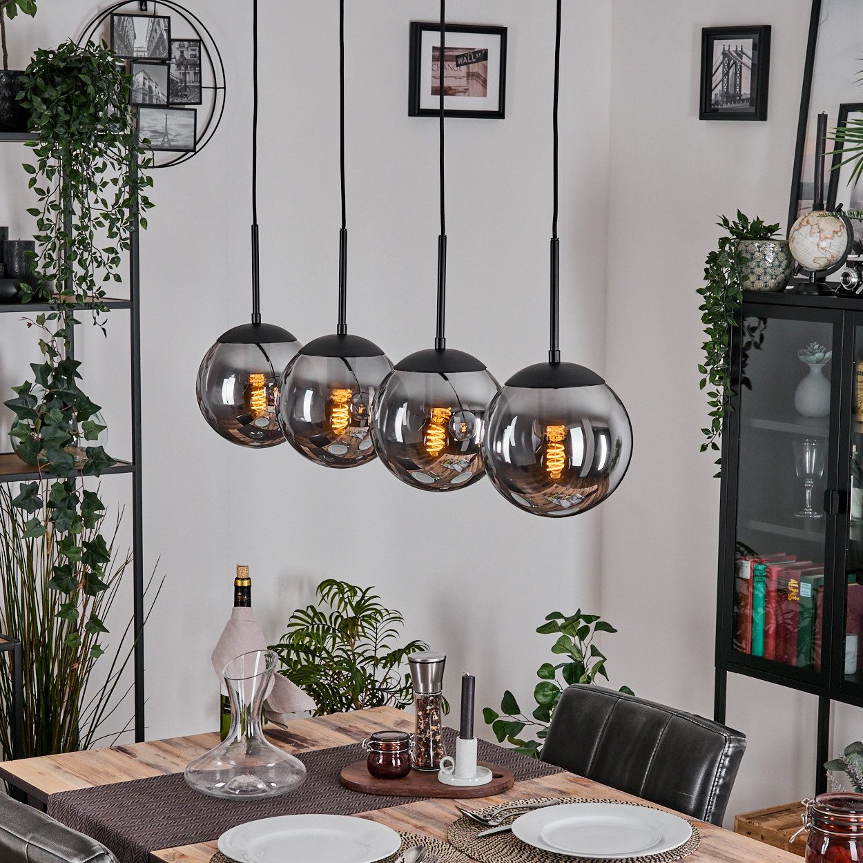 hofstein Hängeleuchte Hängelampe aus Metall/Glas in günstig online kaufen