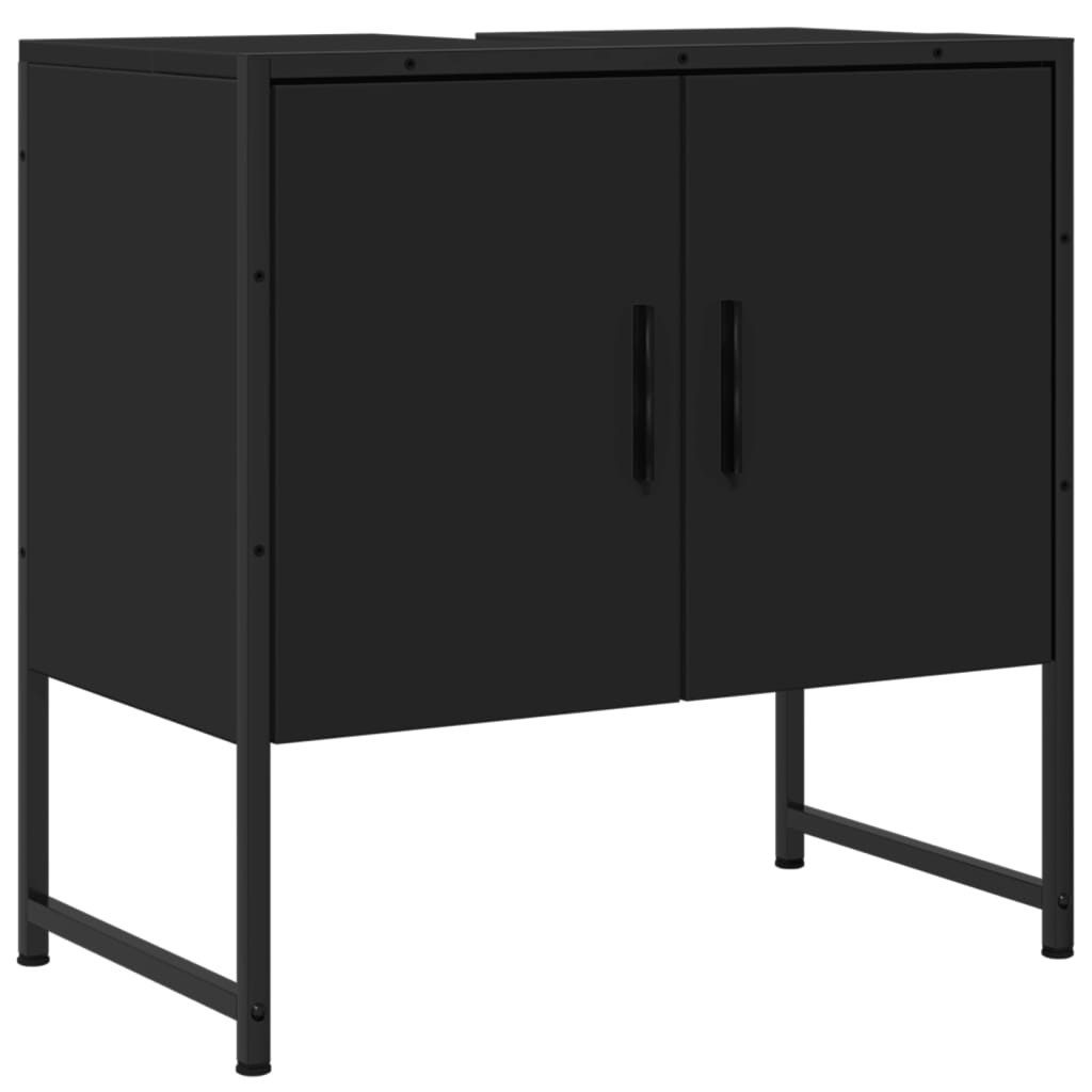 vidaXL Waschbeckenunterschrank Waschbeckenschrank Schwarz 60x33x60 cm günstig online kaufen