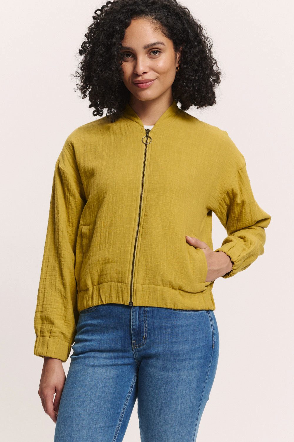 Tranquillo Sommerjacke Jacke Rumii Blouson aus Musselin GOTS-zertifizierter Bio-Baumwoll-Musselin