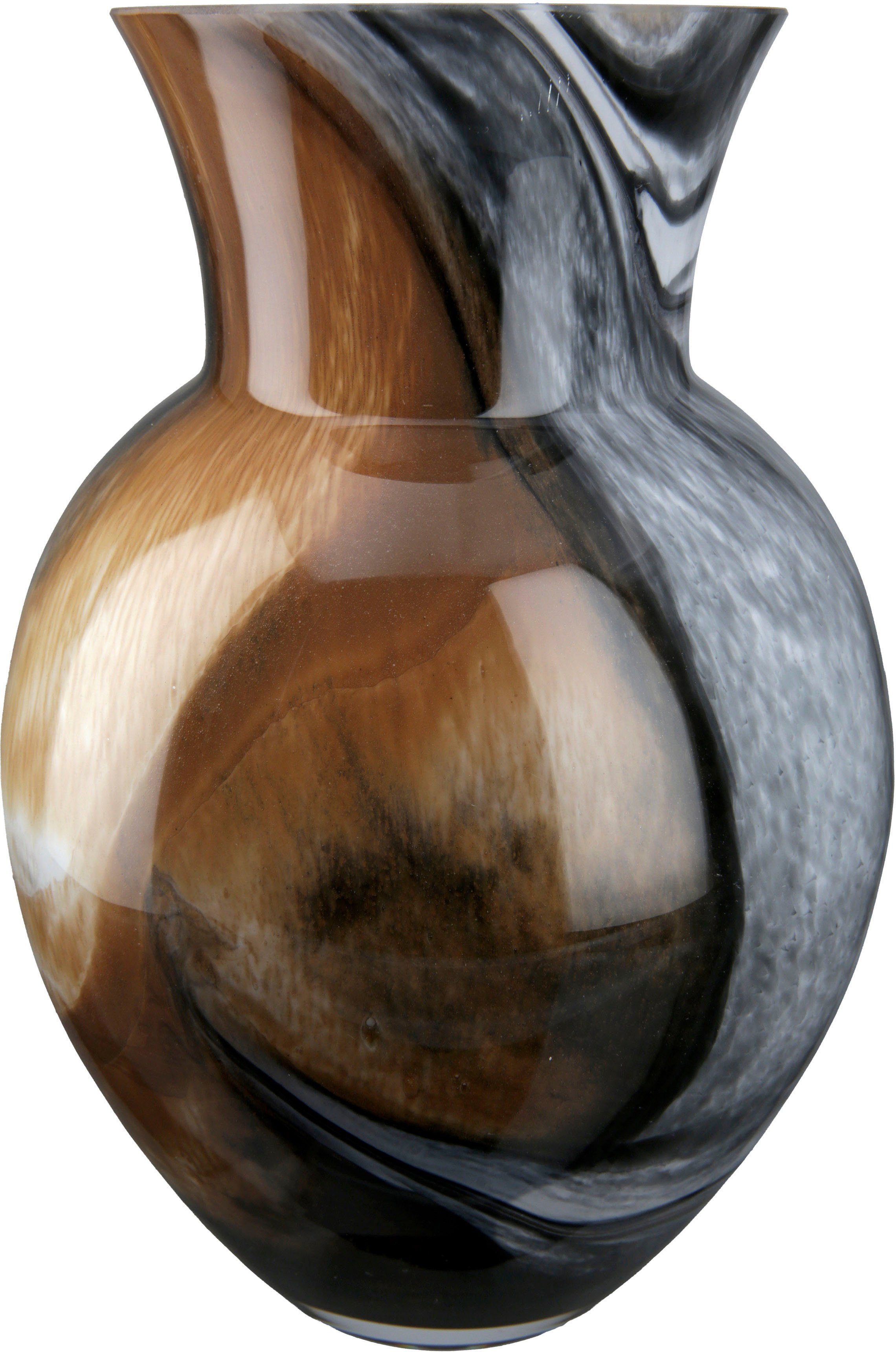 GILDE Tischvase Draga, Höhe cm St), wurde dekorative ca. in Liebe diese (1 Blumenvase, Vase aus Handarbeit Detail zum gefertigt viel Glas, Mit Vase 26