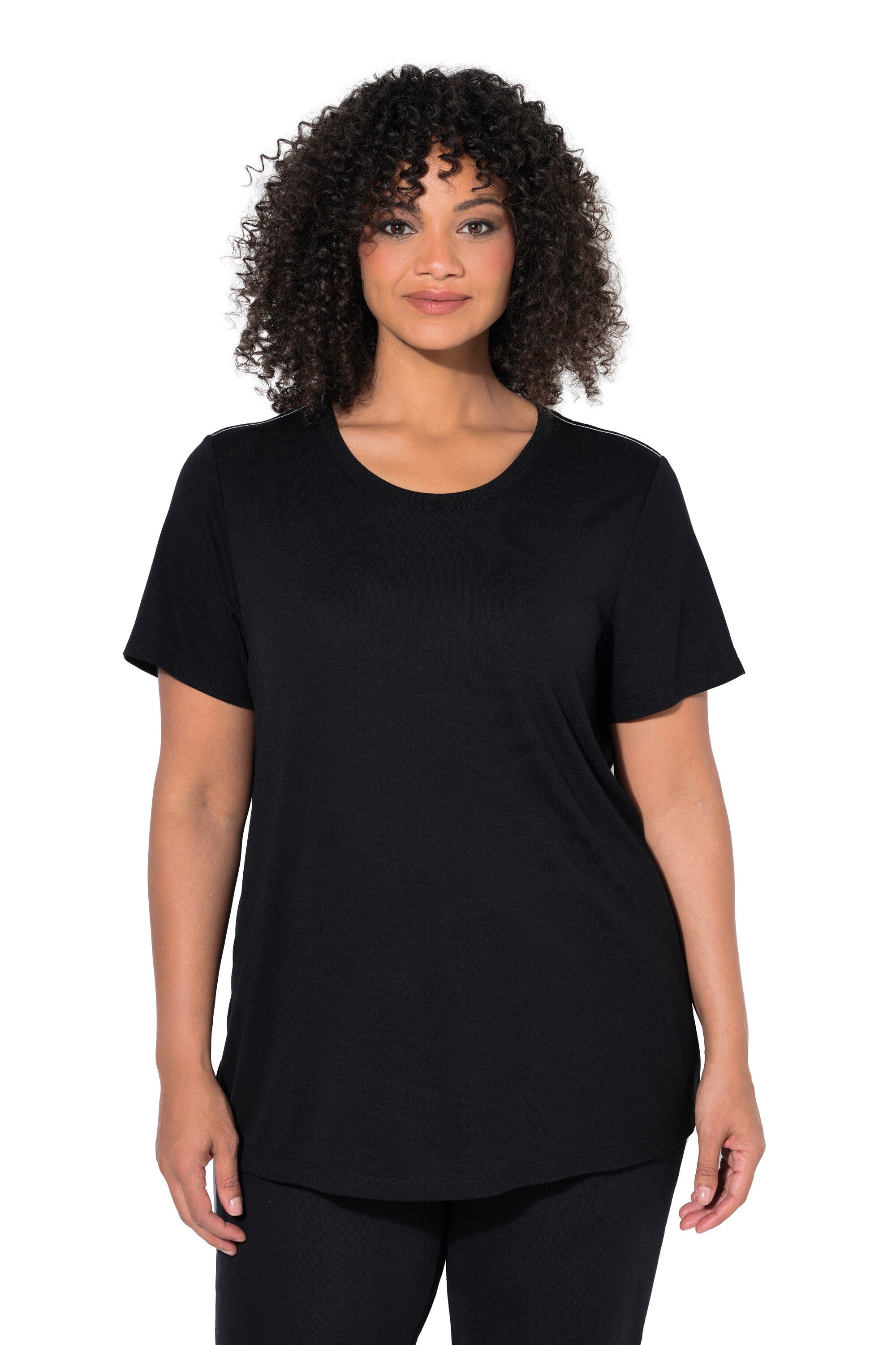 Ulla Popken T-Shirt Funktions-Shirts 2er-Pack antibakteriell Rundhals