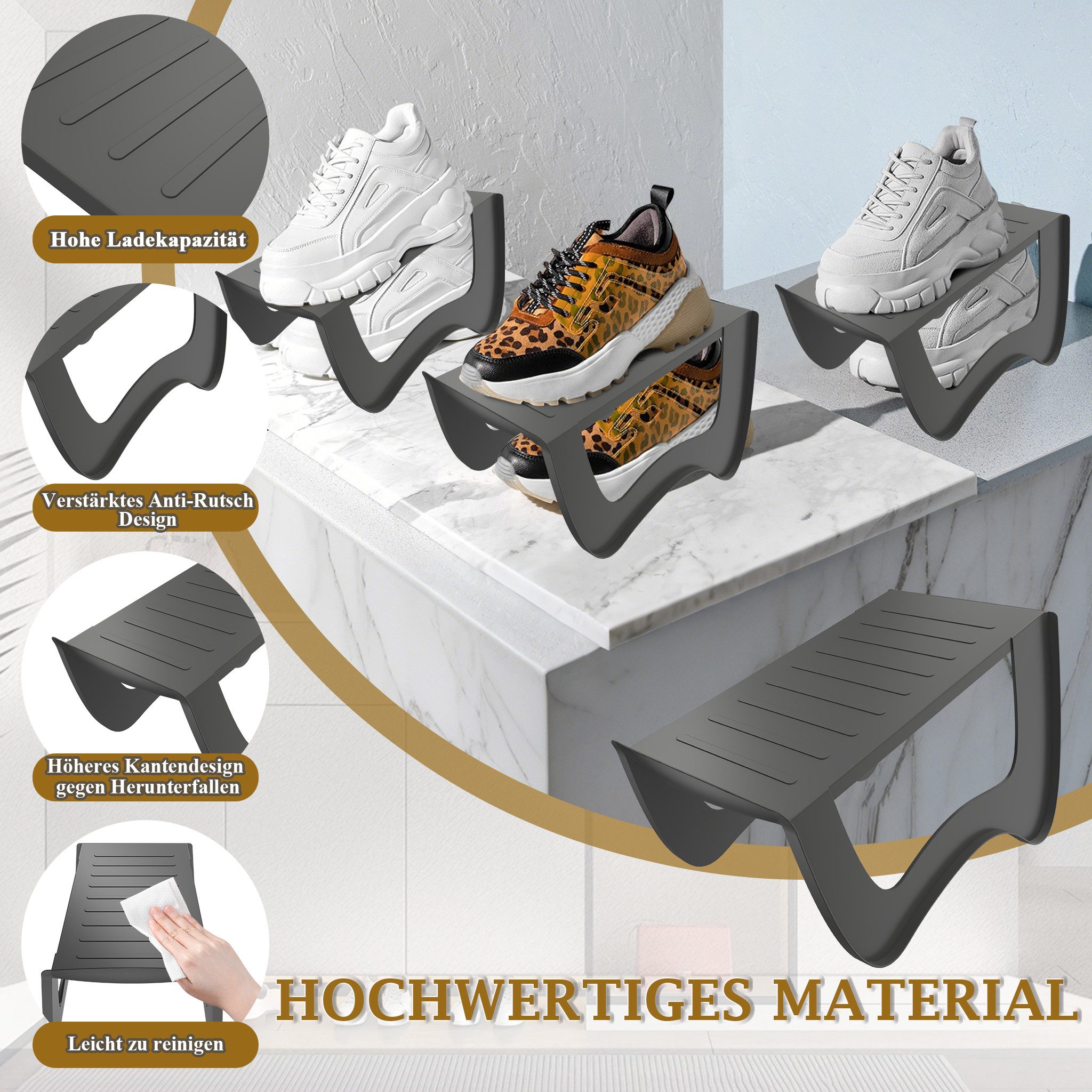 FIVMEN Schuhstapler 10 Stück Rutschfest PP Anti-rutsch Schuhschlitze – Bild 5 von 5
