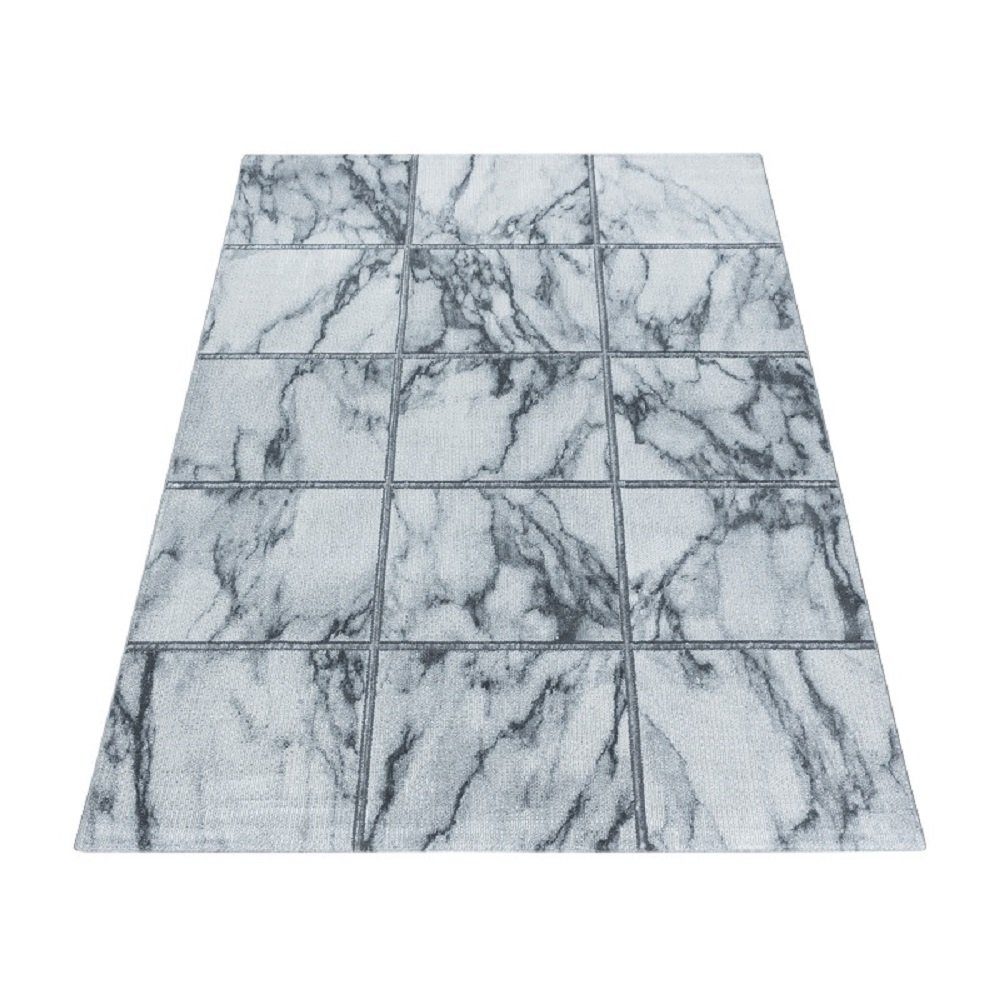 Designteppich Marmoroptik Teppich, Giantore, und edel chic, Silber rechteck