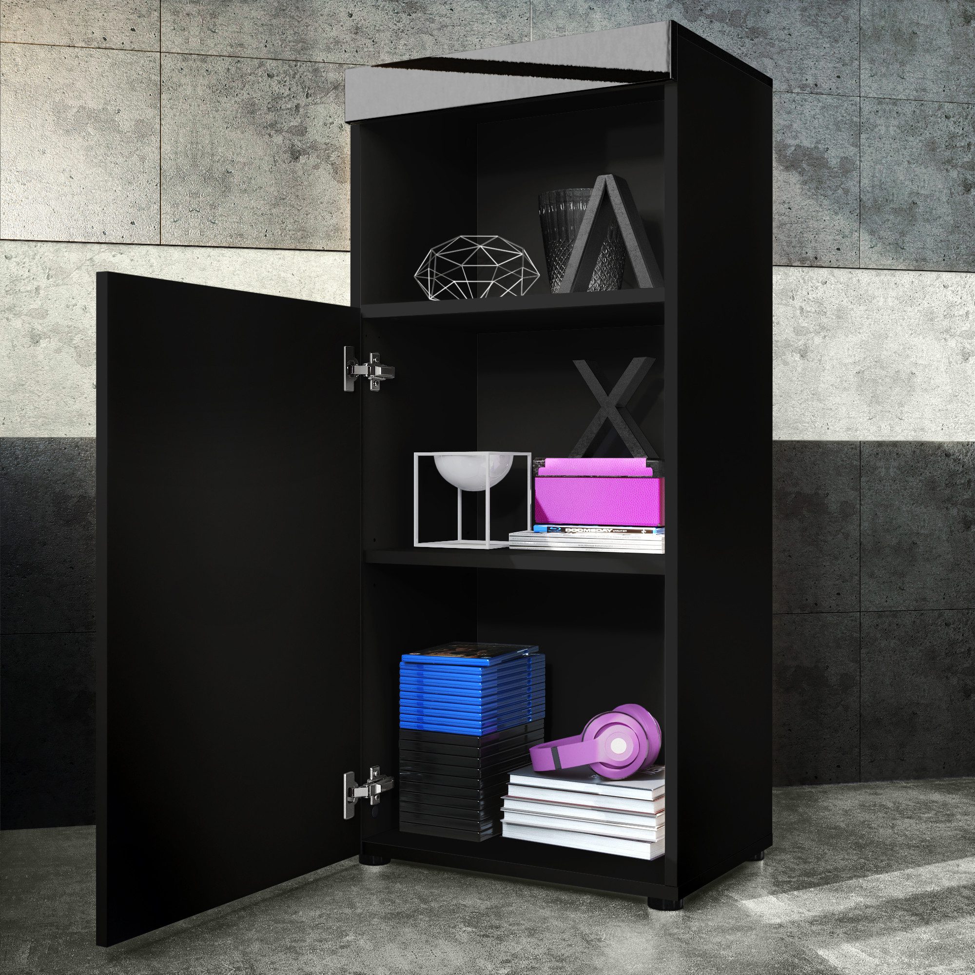 Vladon Standvitrine Pure (Vitrine, Korpus, Mocca günstig online kaufen