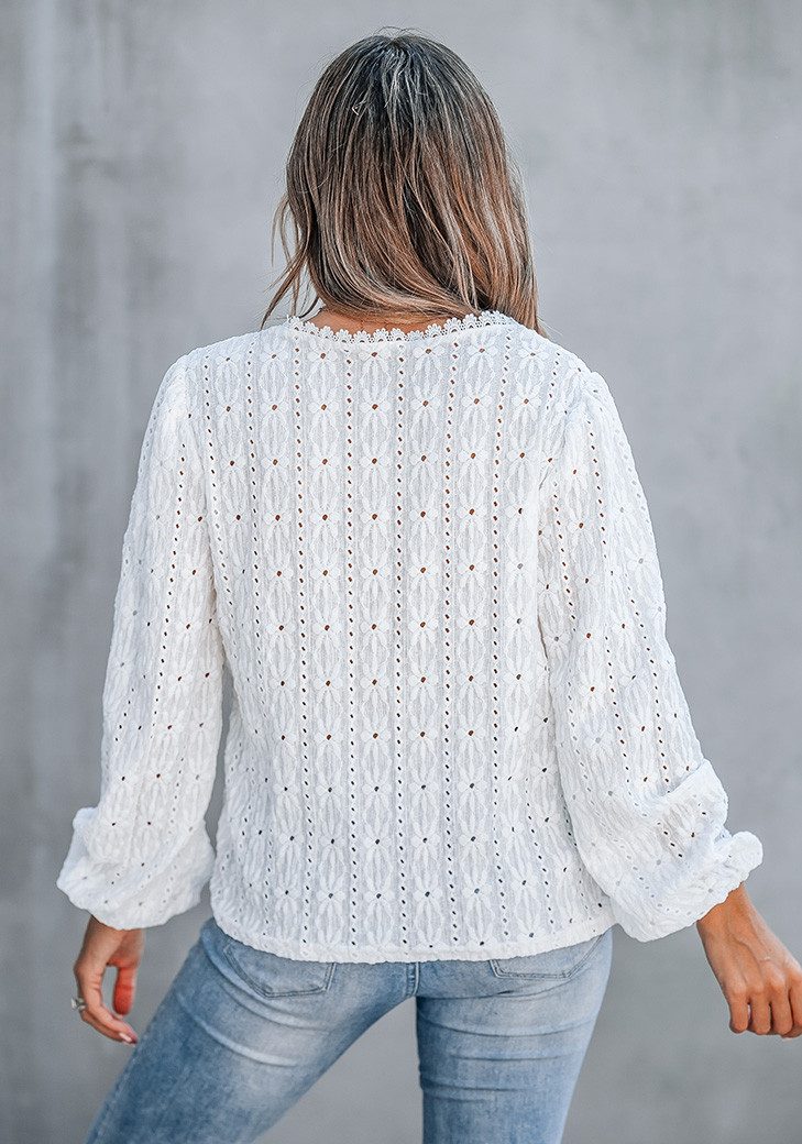 Cupshe Blusentop Bluse mit Ösen und V-Ausschnitt günstig online kaufen