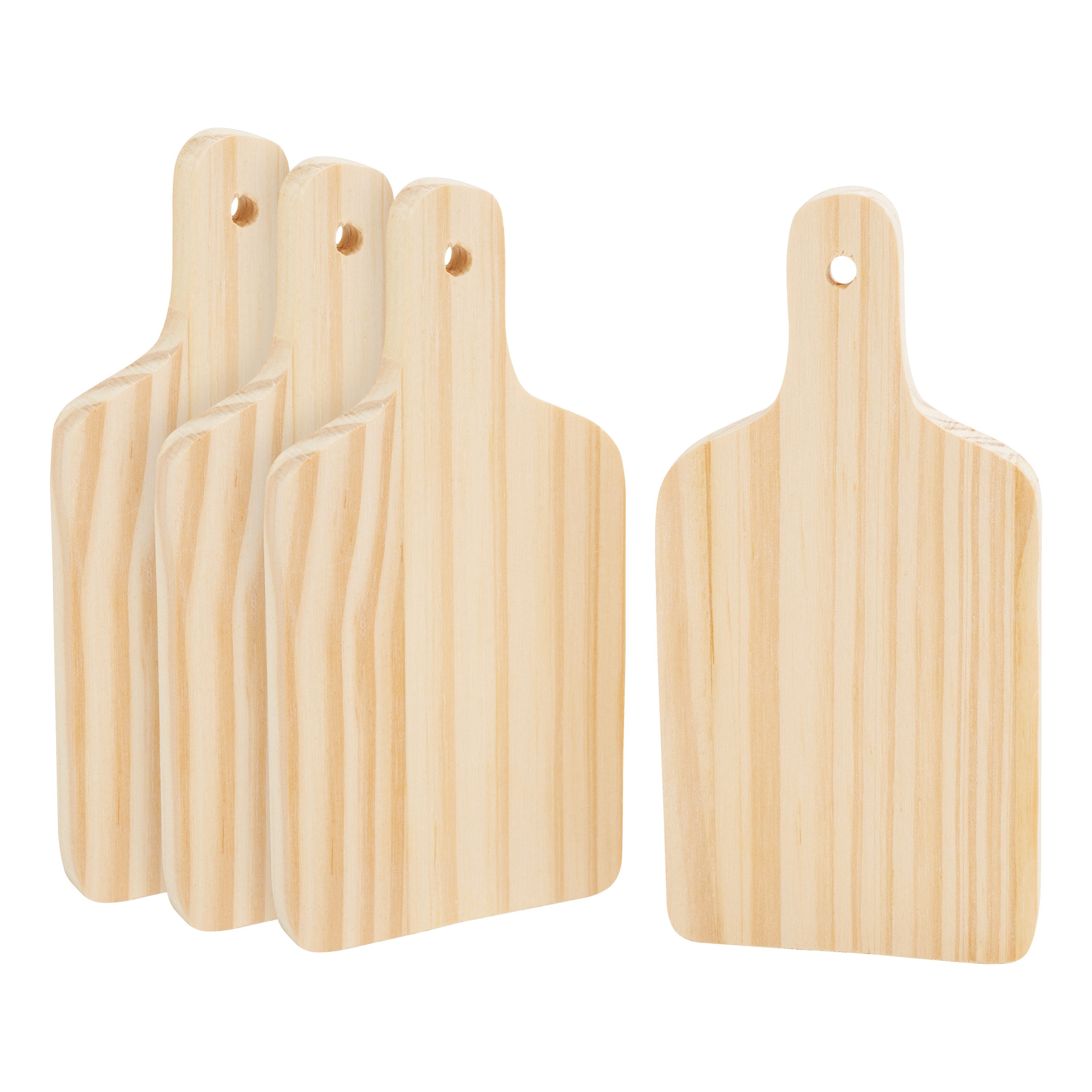 VBS Dekoobjekt Holzbrett Minis, 4 Stück, 12x6cm