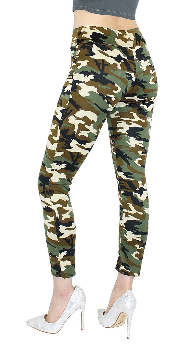 dy_mode Röhrenhose Damen Röhrenhose Treggings Camouflage Muster Stoff Hose günstig online kaufen